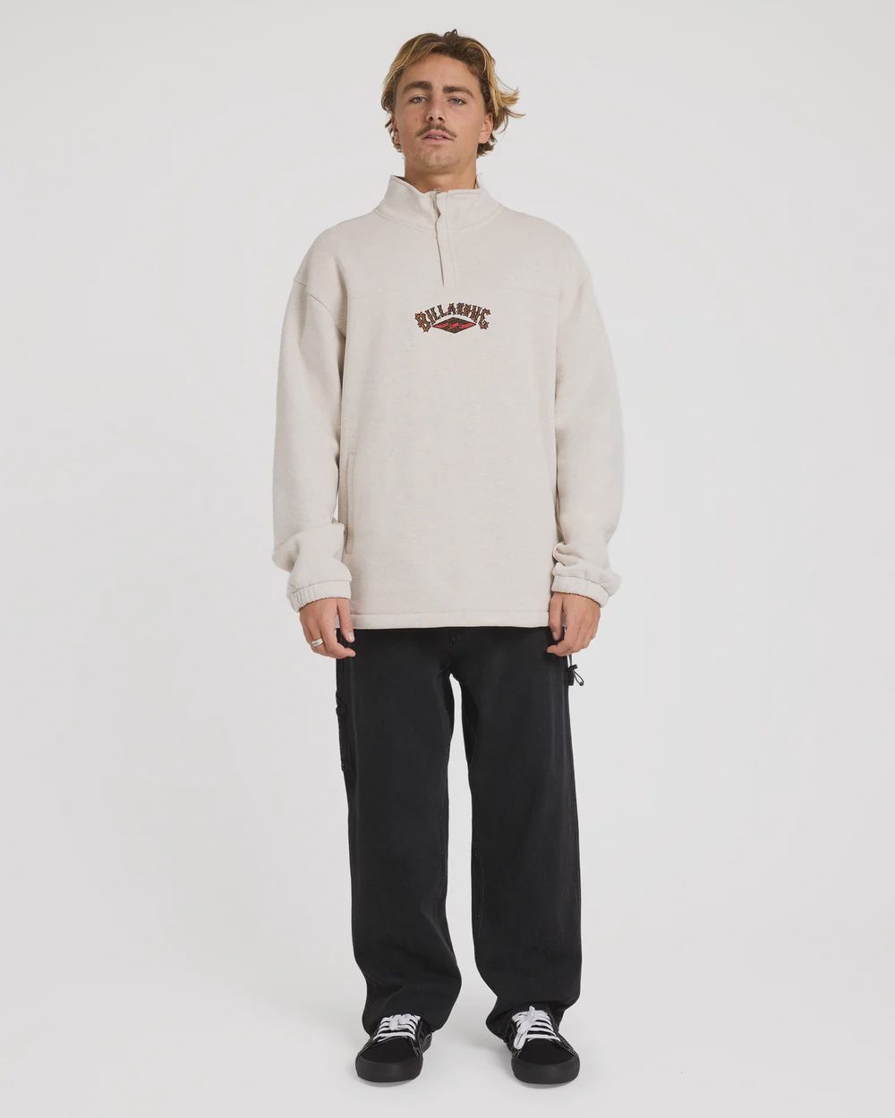 BILLABONG MENS OTIS KING PRAWN PULLOVER FLEECE - LIGHT GREY HEATHER