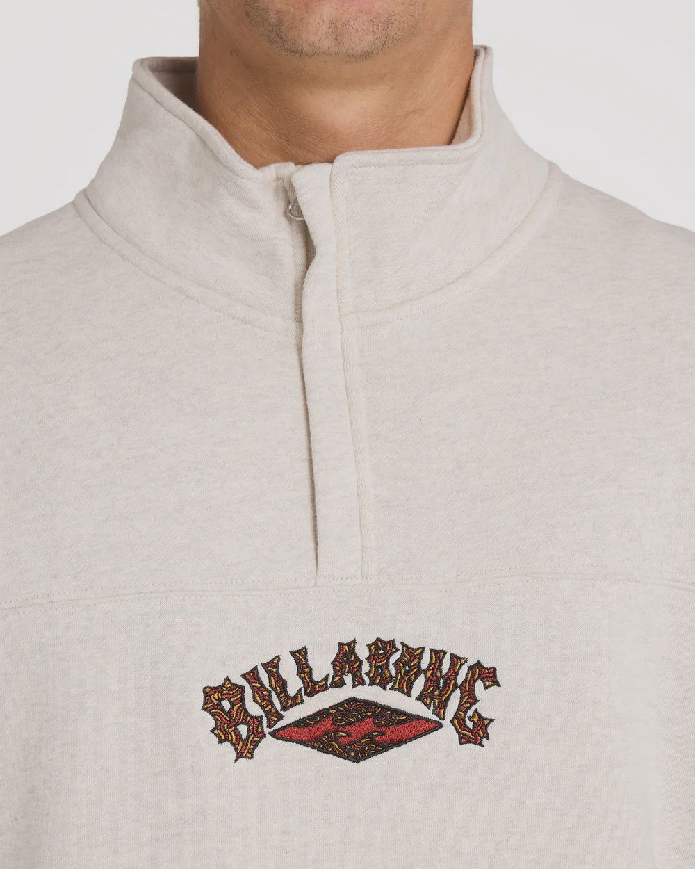 BILLABONG MENS OTIS KING PRAWN PULLOVER FLEECE - LIGHT GREY HEATHER