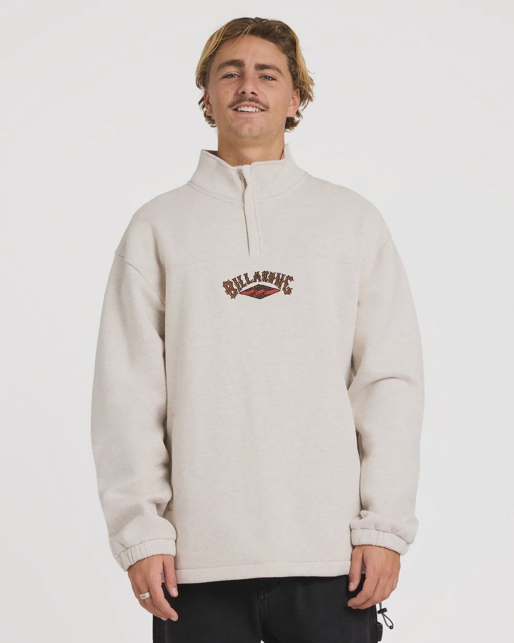 BILLABONG MENS OTIS KING PRAWN PULLOVER FLEECE - LIGHT GREY HEATHER