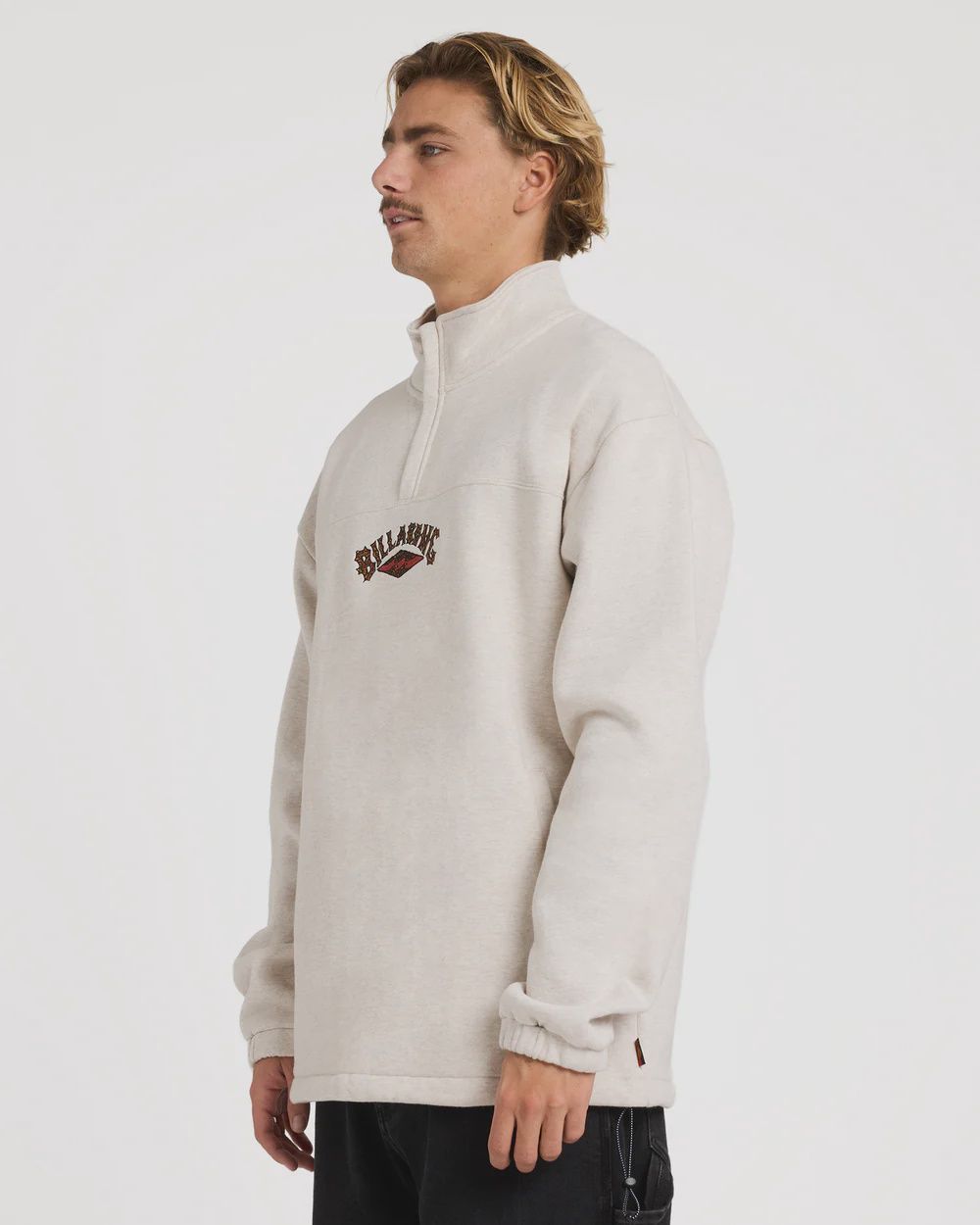 BILLABONG MENS OTIS KING PRAWN PULLOVER FLEECE - LIGHT GREY HEATHER