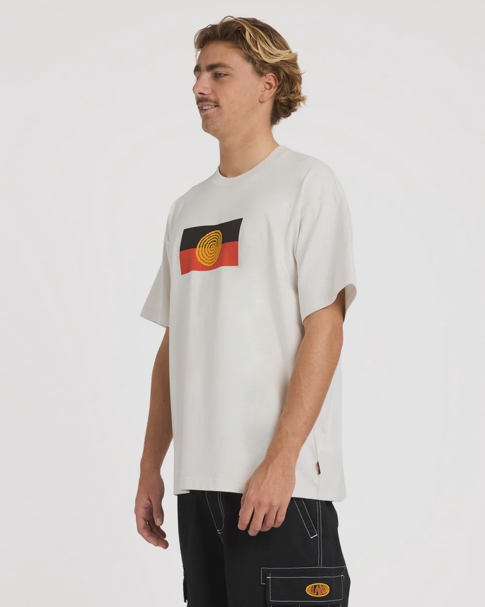 BILLABONG MENS OTIS FLAG SS TEE - OFF WHITE