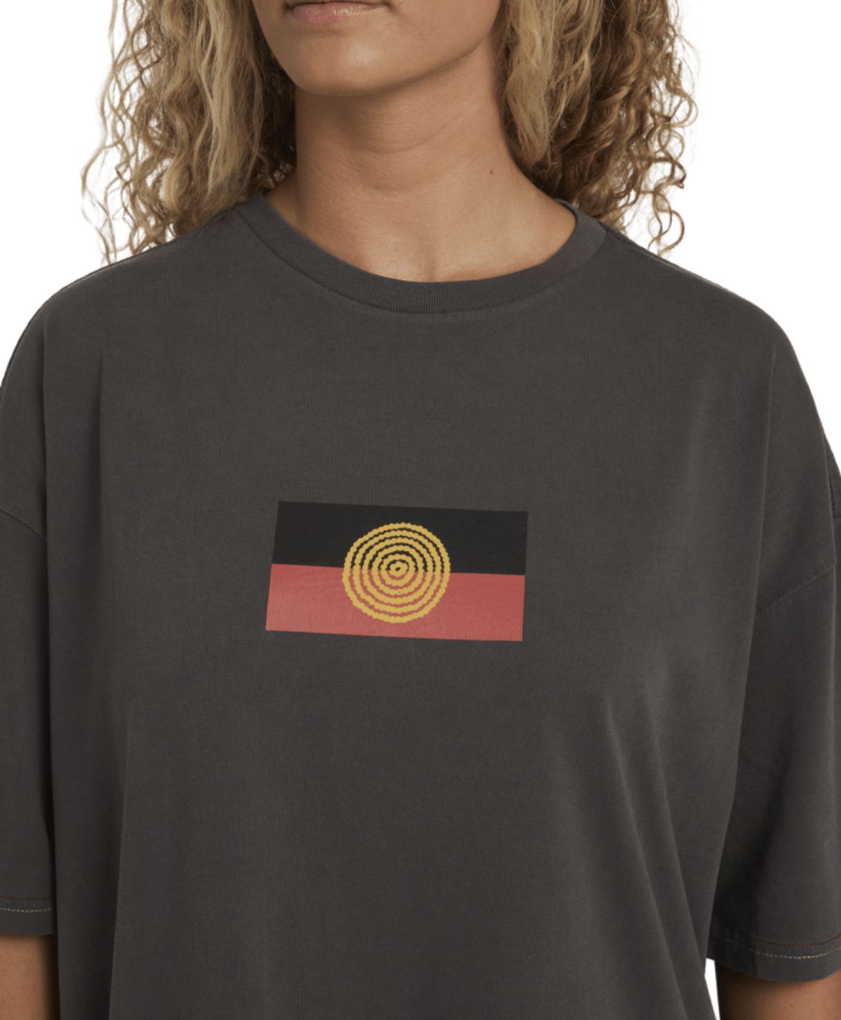 BILLABONG WOMENS OTIS FLAG SS TEE - WASHED BLACK