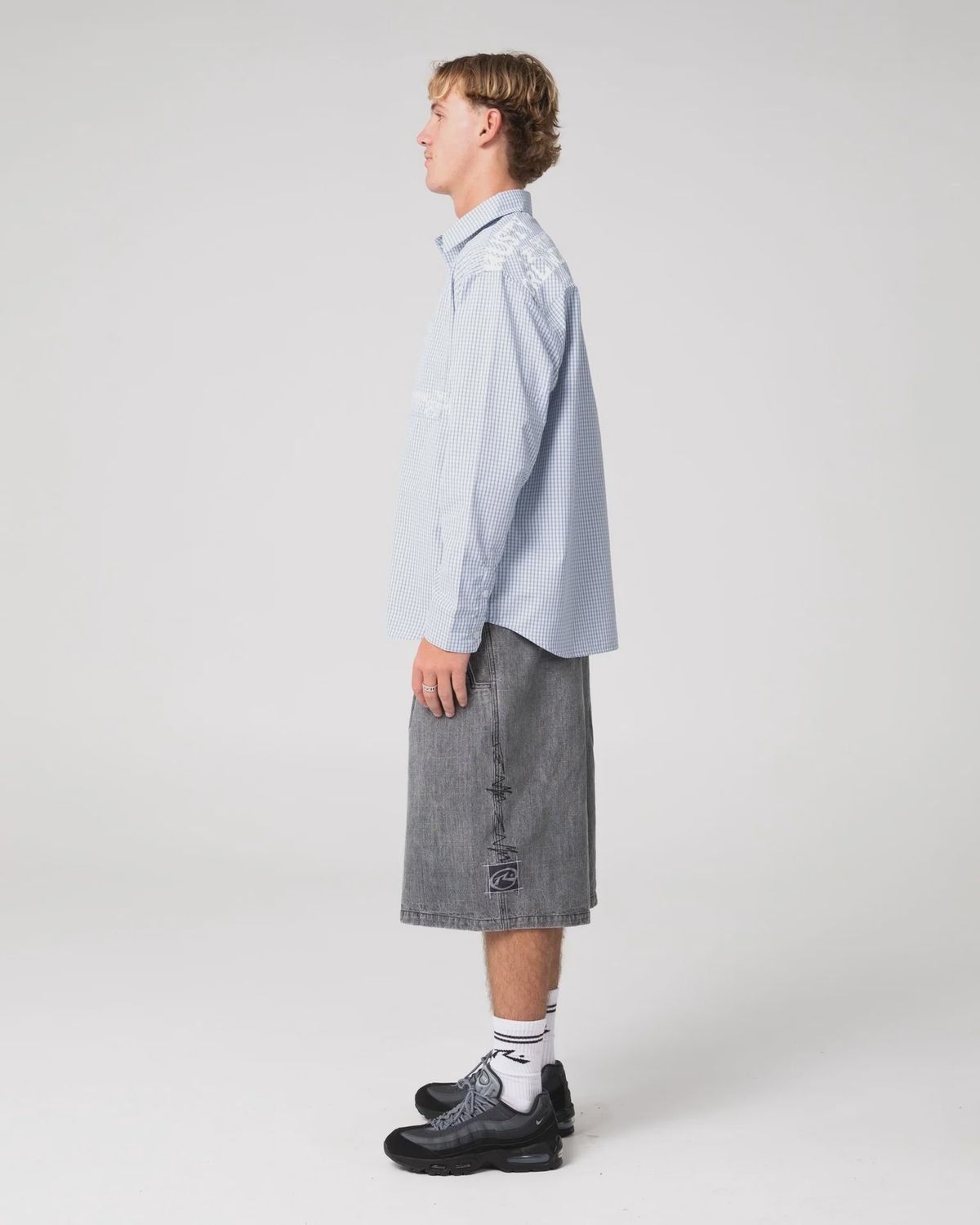 RUSTY MENS HAWKEYE LONG SLEEVE SHIRT - SKY BLUE