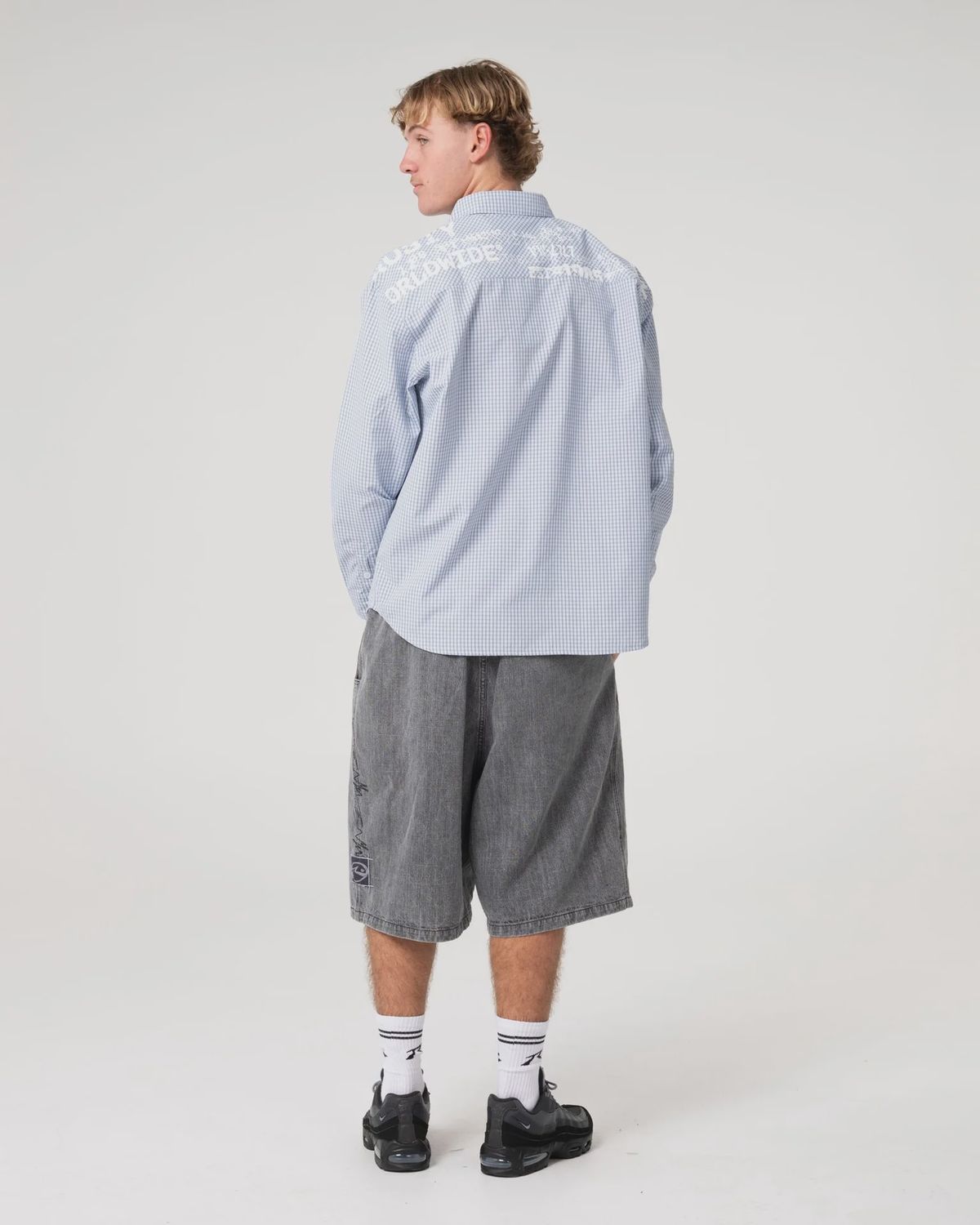 RUSTY MENS HAWKEYE LONG SLEEVE SHIRT - SKY BLUE