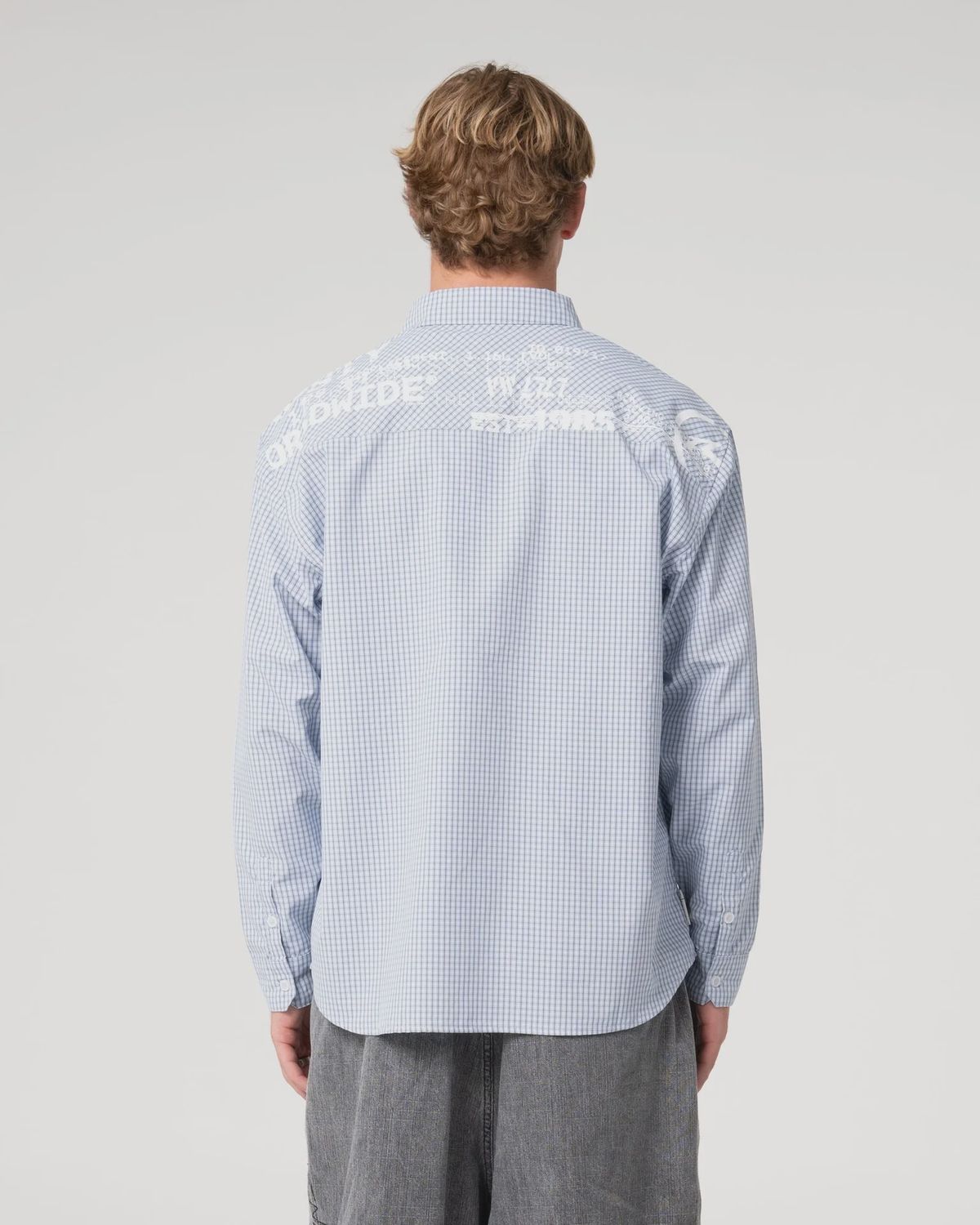 RUSTY MENS HAWKEYE LONG SLEEVE SHIRT - SKY BLUE