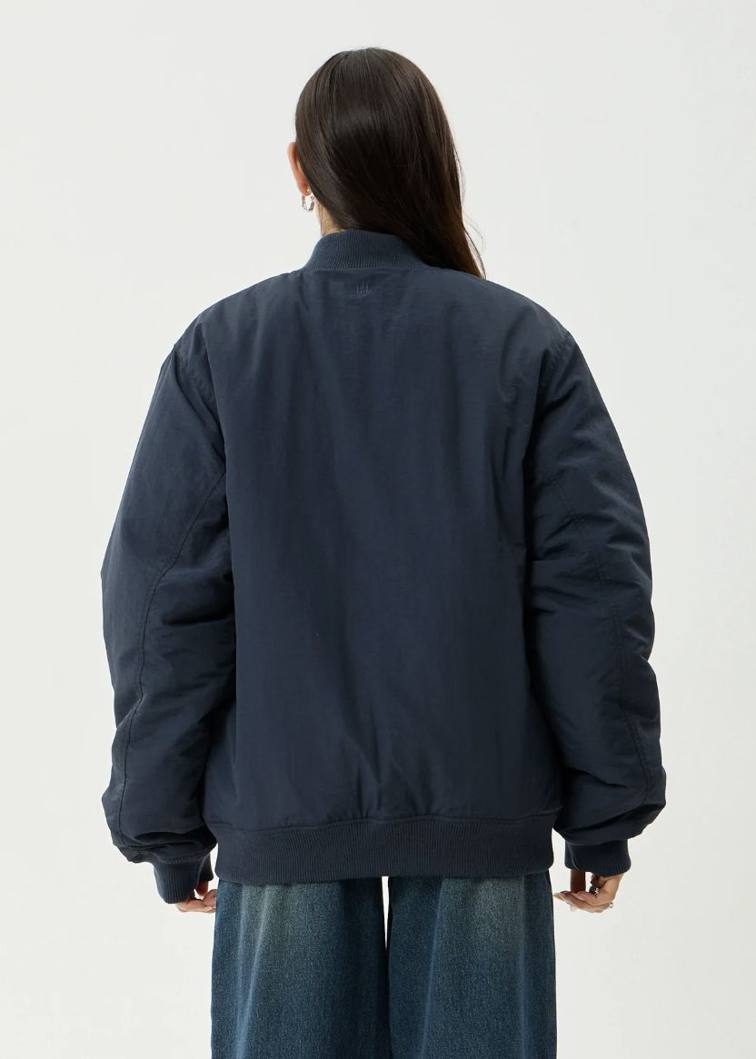 AFENDS MENS NO MORE BOMBS - BOMBER JACKET - DEEP SEA