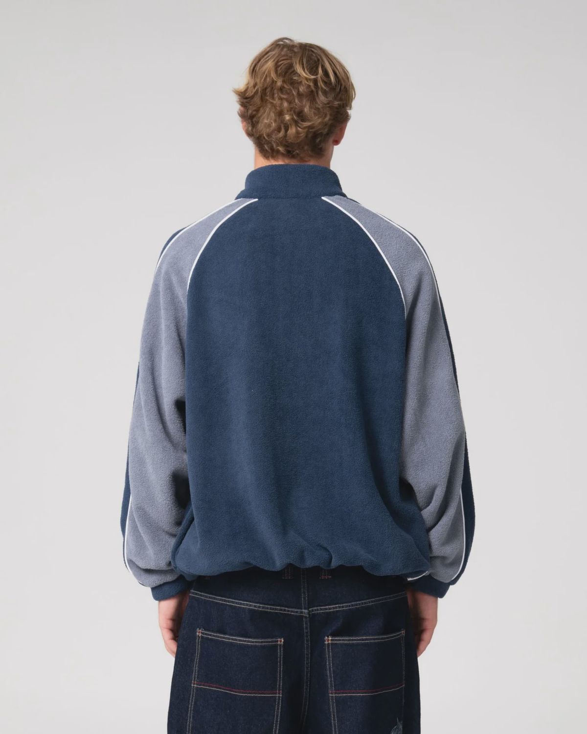 RUSTY MENS PIMP MY TIDES ZIP THRU SHERPA FLEECE - NAVY BLUE
