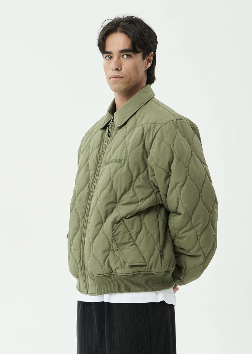 AFENDS MENS MELLROSS - BOMBER JACKET - MILITARY