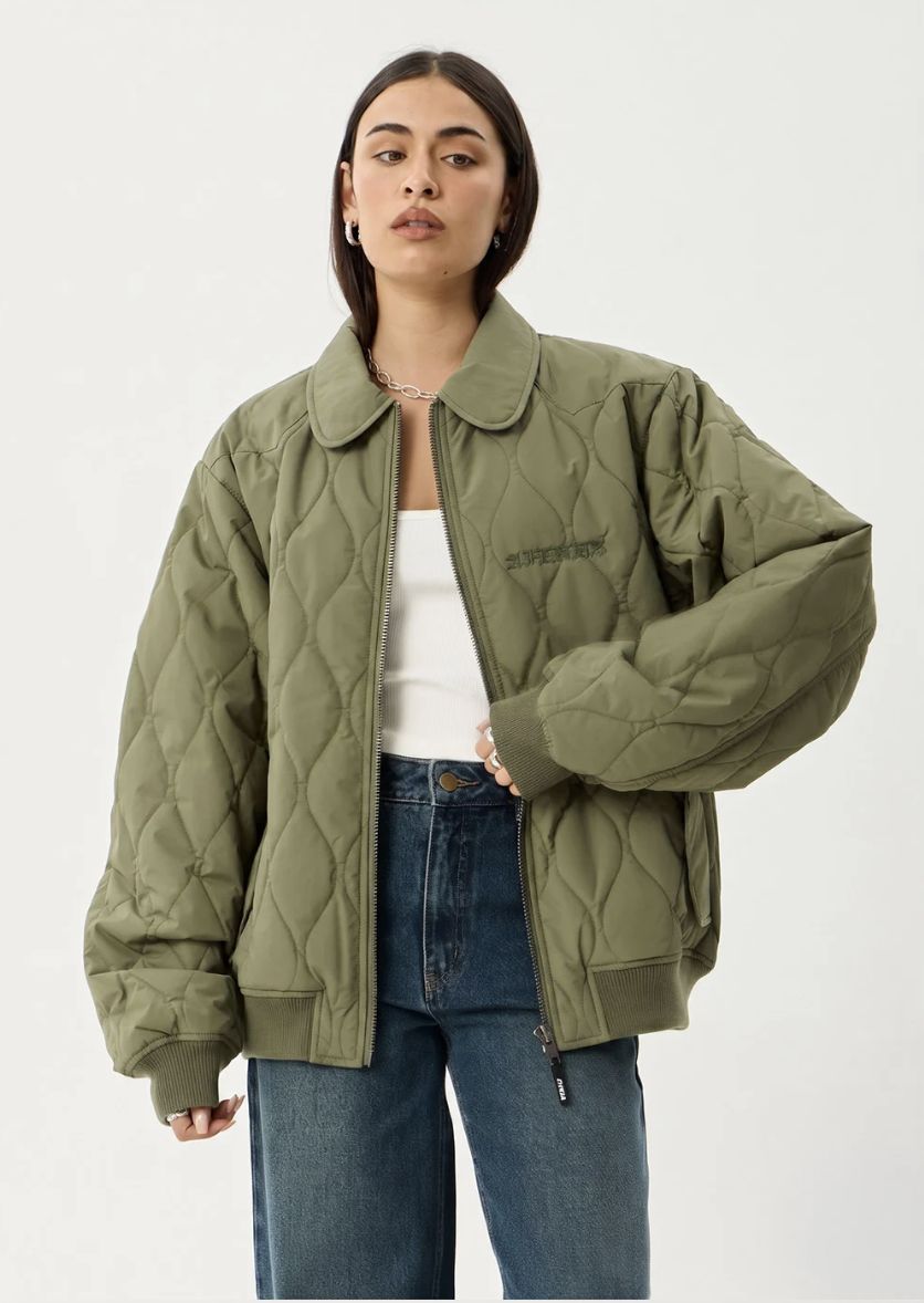 AFENDS MENS MELLROSS - BOMBER JACKET - MILITARY
