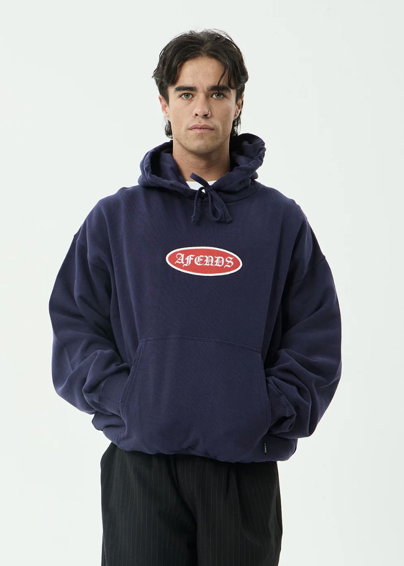 AFENDS MENS SUPPLY - PULL ON HOOD - WASHED DEEP SEA