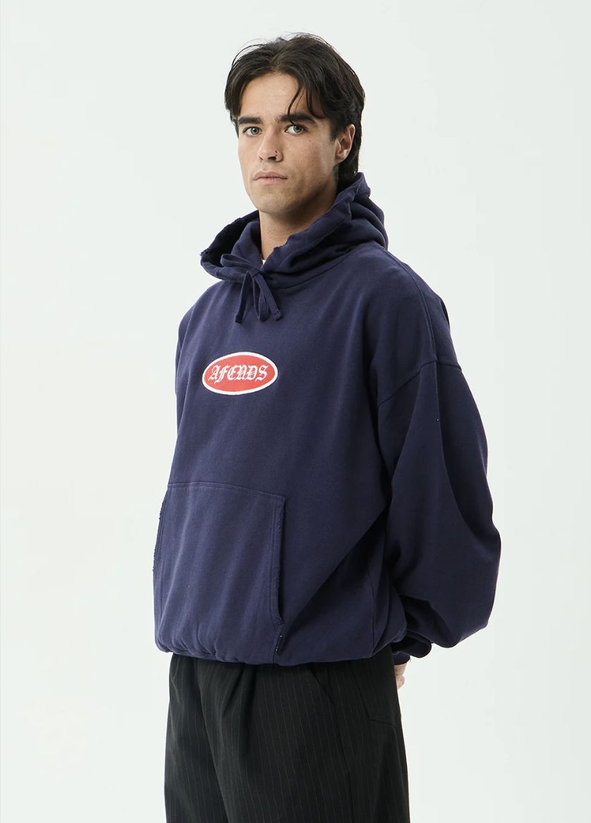 AFENDS MENS SUPPLY - PULL ON HOOD - WASHED DEEP SEA