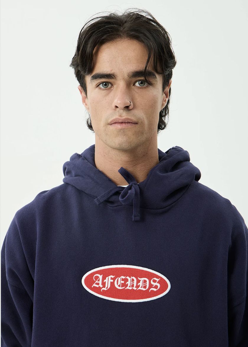 AFENDS MENS SUPPLY - PULL ON HOOD - WASHED DEEP SEA