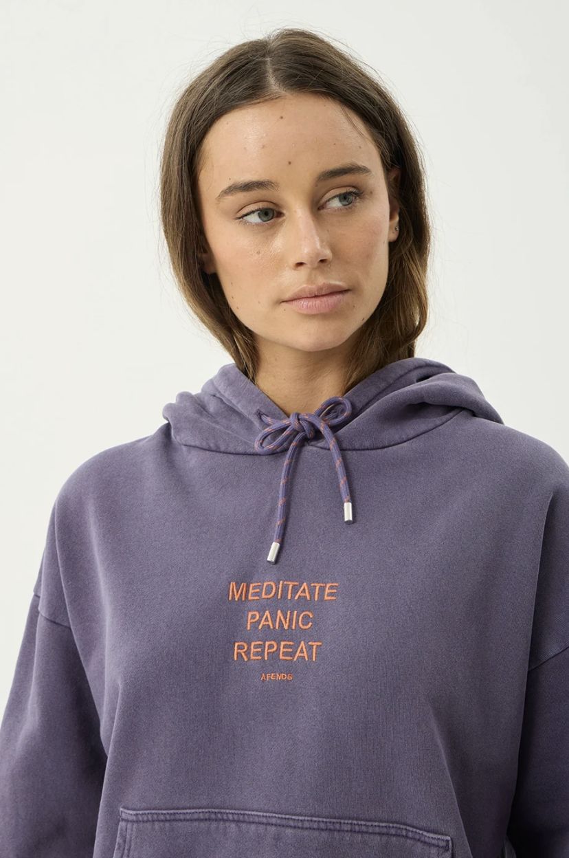 AFENDS WOMENS LOOP STATE - PULL ON HOOD - VINTAGE AUBERGINE