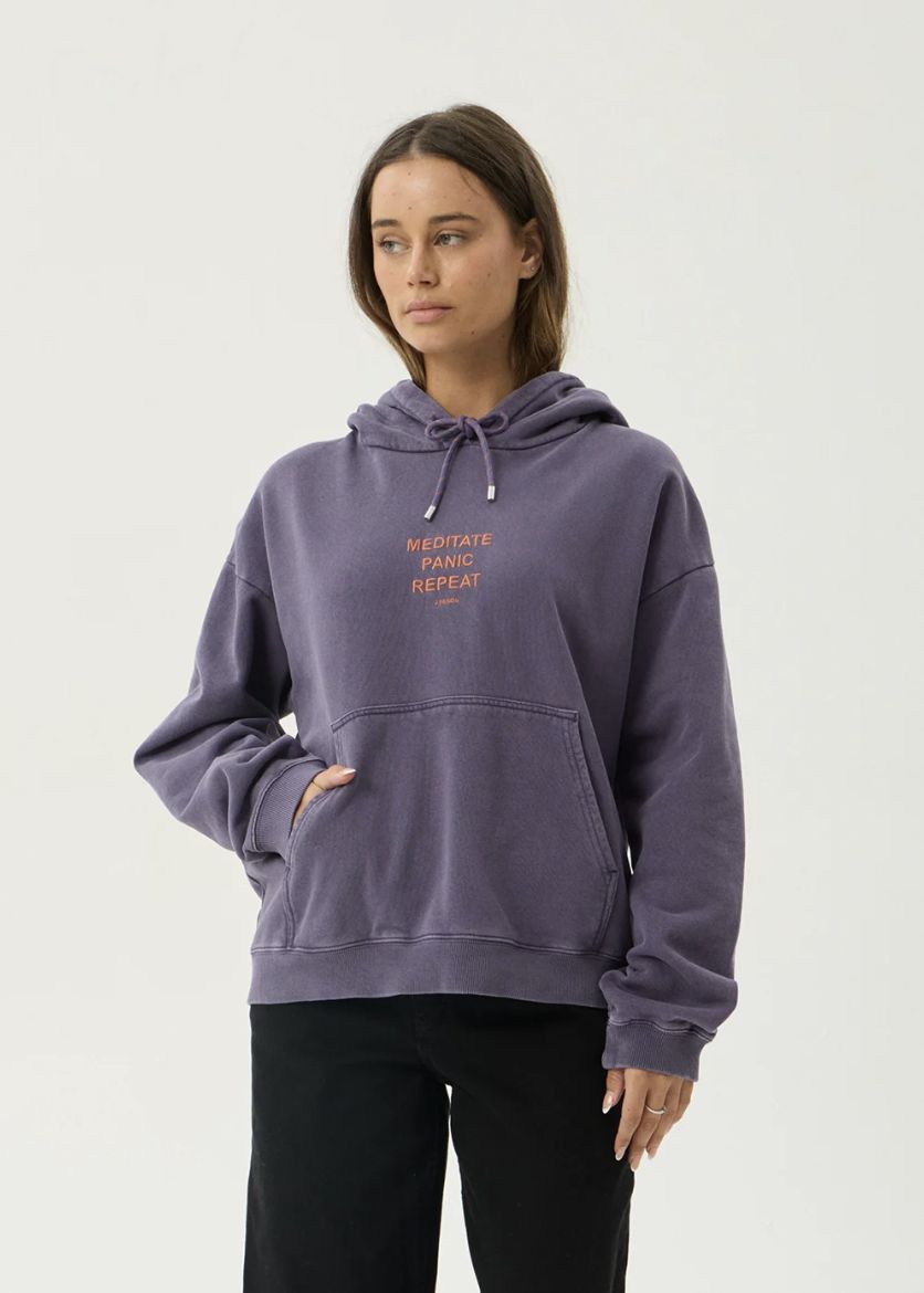 AFENDS WOMENS LOOP STATE - PULL ON HOOD - VINTAGE AUBERGINE