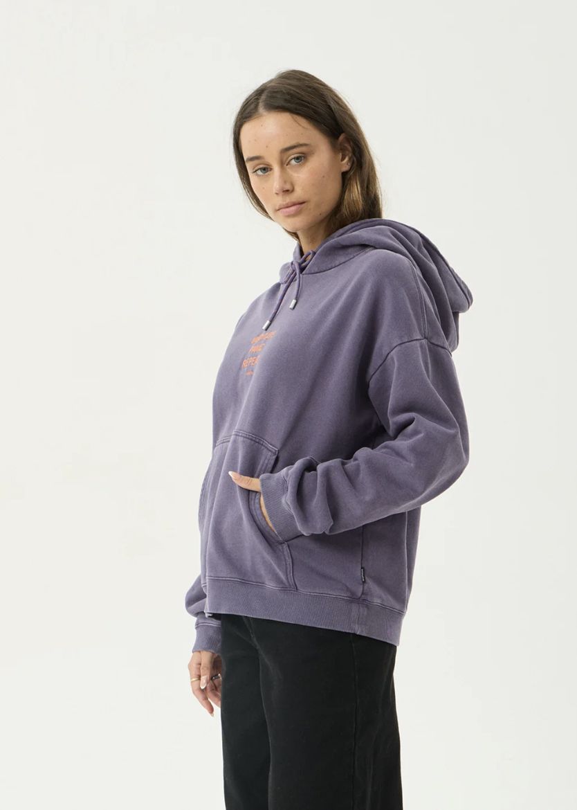 AFENDS WOMENS LOOP STATE - PULL ON HOOD - VINTAGE AUBERGINE
