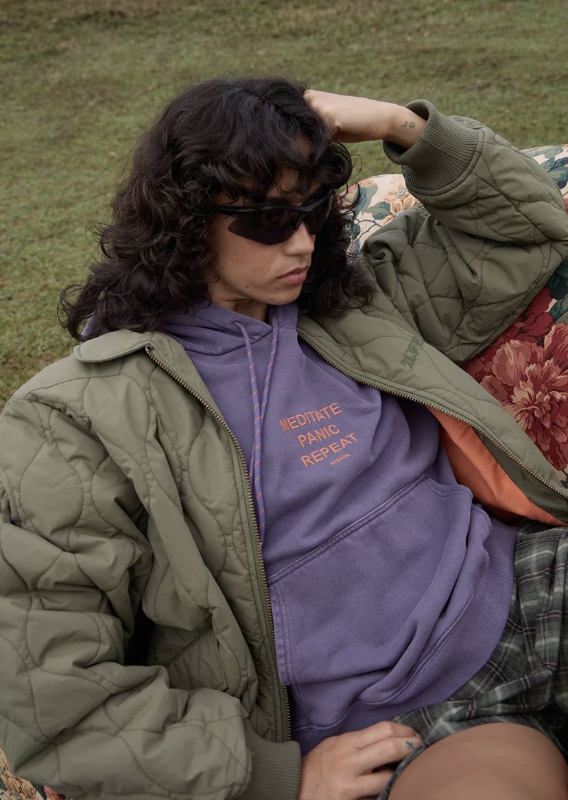 AFENDS WOMENS LOOP STATE - PULL ON HOOD - VINTAGE AUBERGINE