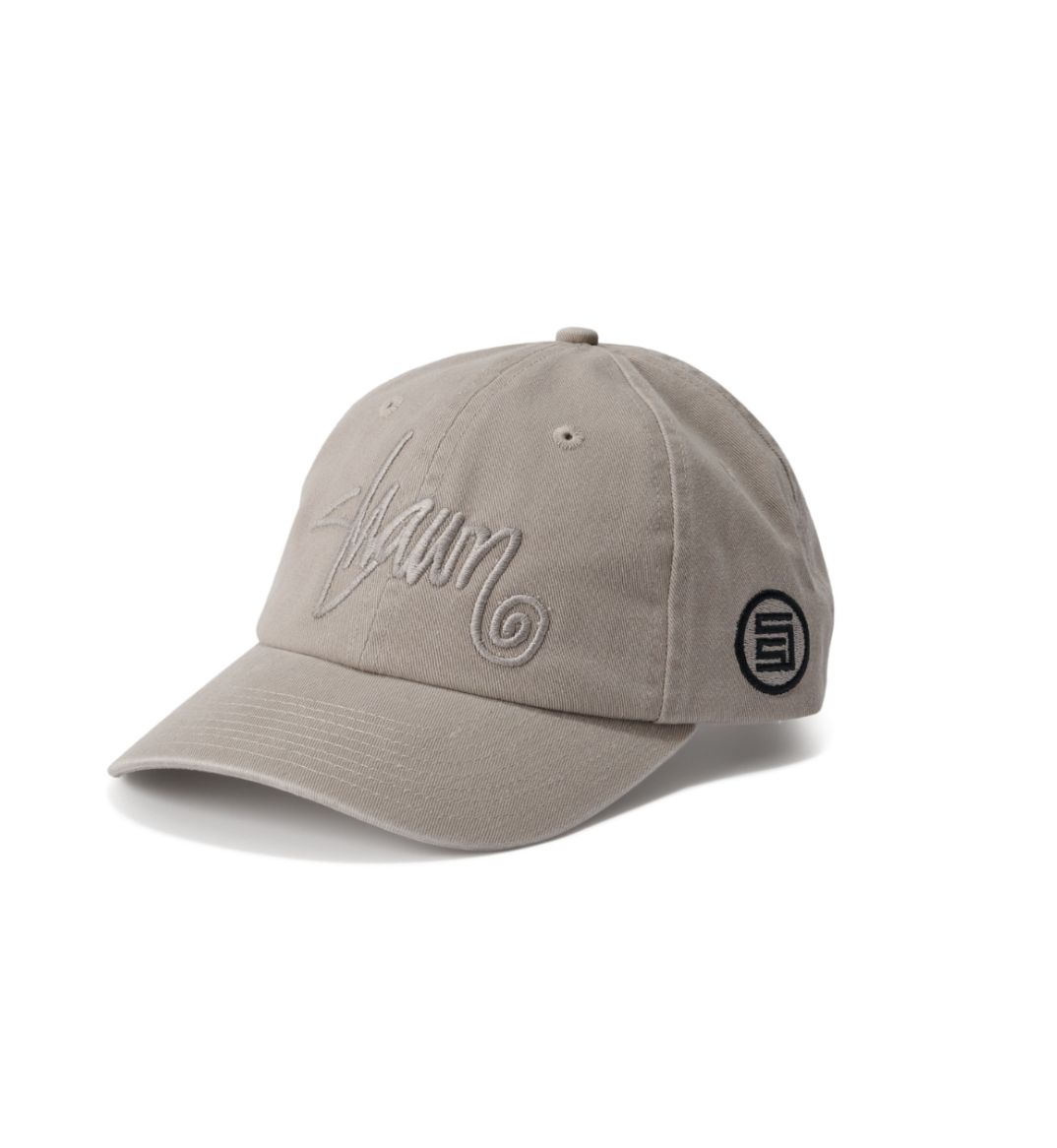 S-DOUBLE MENS SHAWN SCRIPT STRAPBACK CAP - STONE