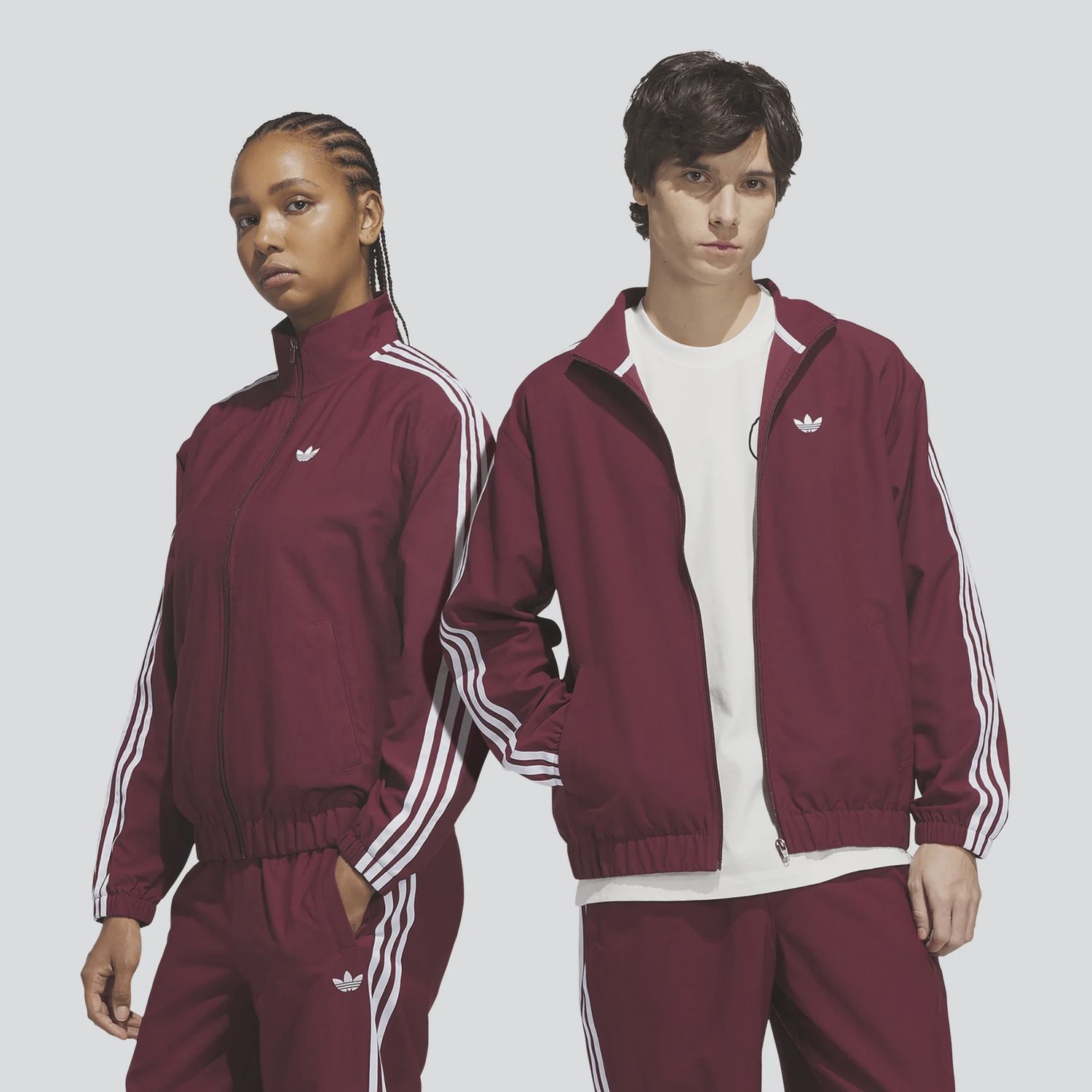 ADIDAS UNISEX SUPERFIRE TRACK JACKET - SHADOW RED/WHITE