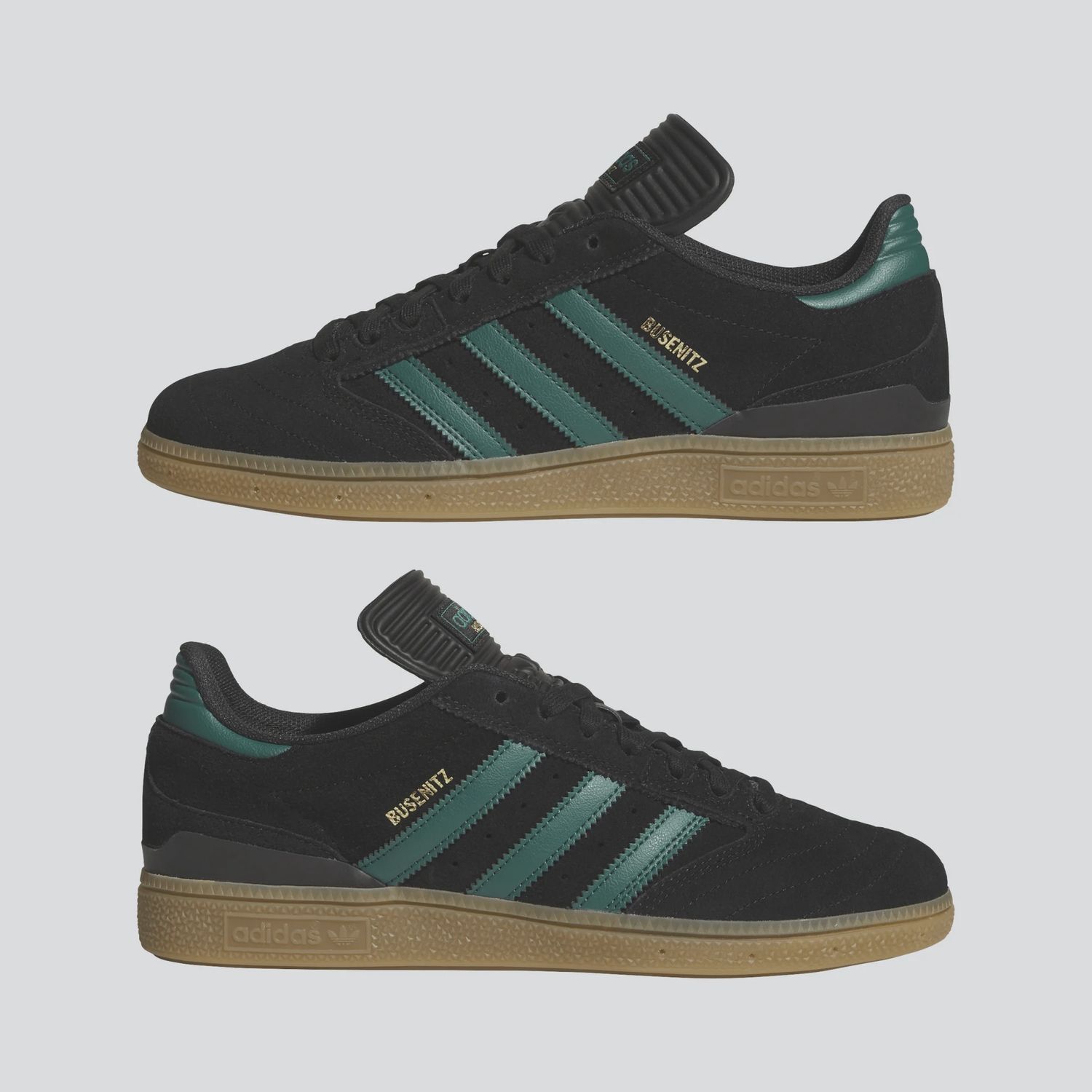 ADIDAS MENS BUSENITZ - BLACK/COLLEGIATE GREEN/GUM4