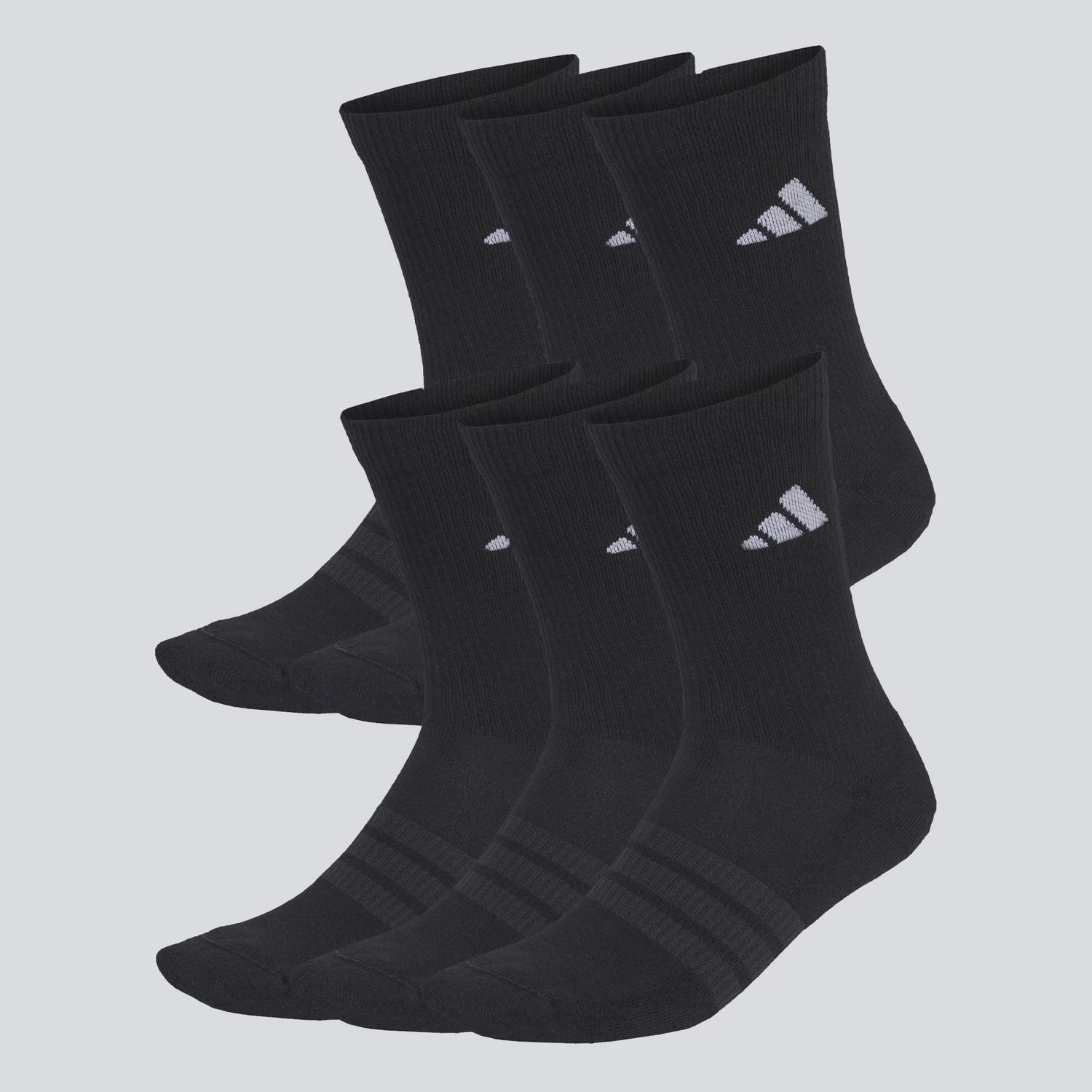 ADIDAS ESSENTIAL CREW SOCK 6PK - BLACK/BLACK/WHITE