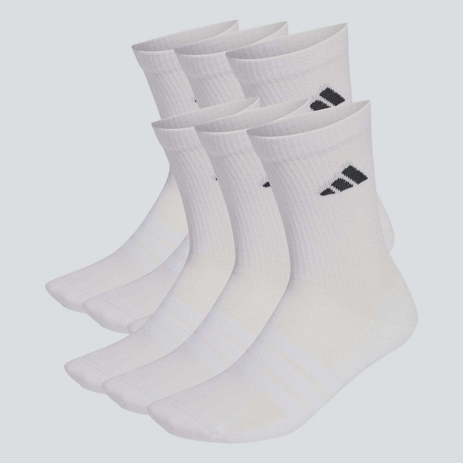 ADIDAS UNISEX ESSENTIAL CREW SOCK 6PK - WHITE/WHITE/BLACK
