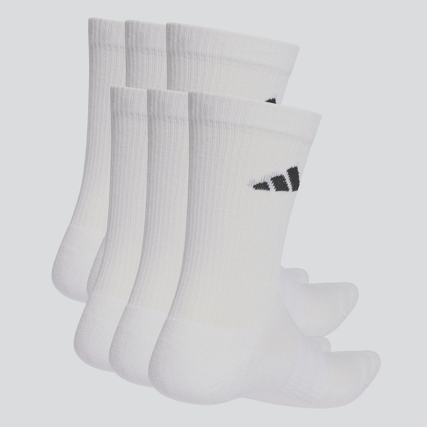ADIDAS UNISEX ESSENTIAL CREW SOCK 6PK - WHITE/WHITE/BLACK