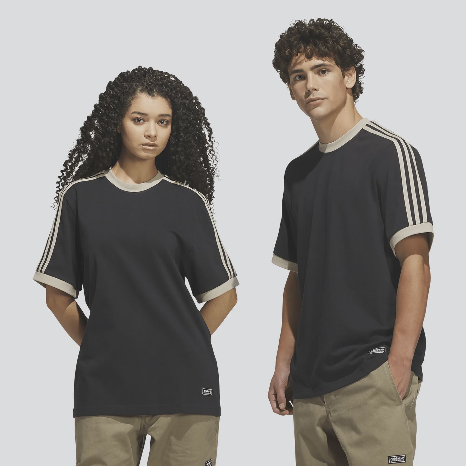 ADIDAS UNISEX FSBS RINGER SS TEE - BLACK/KHAKI THREE