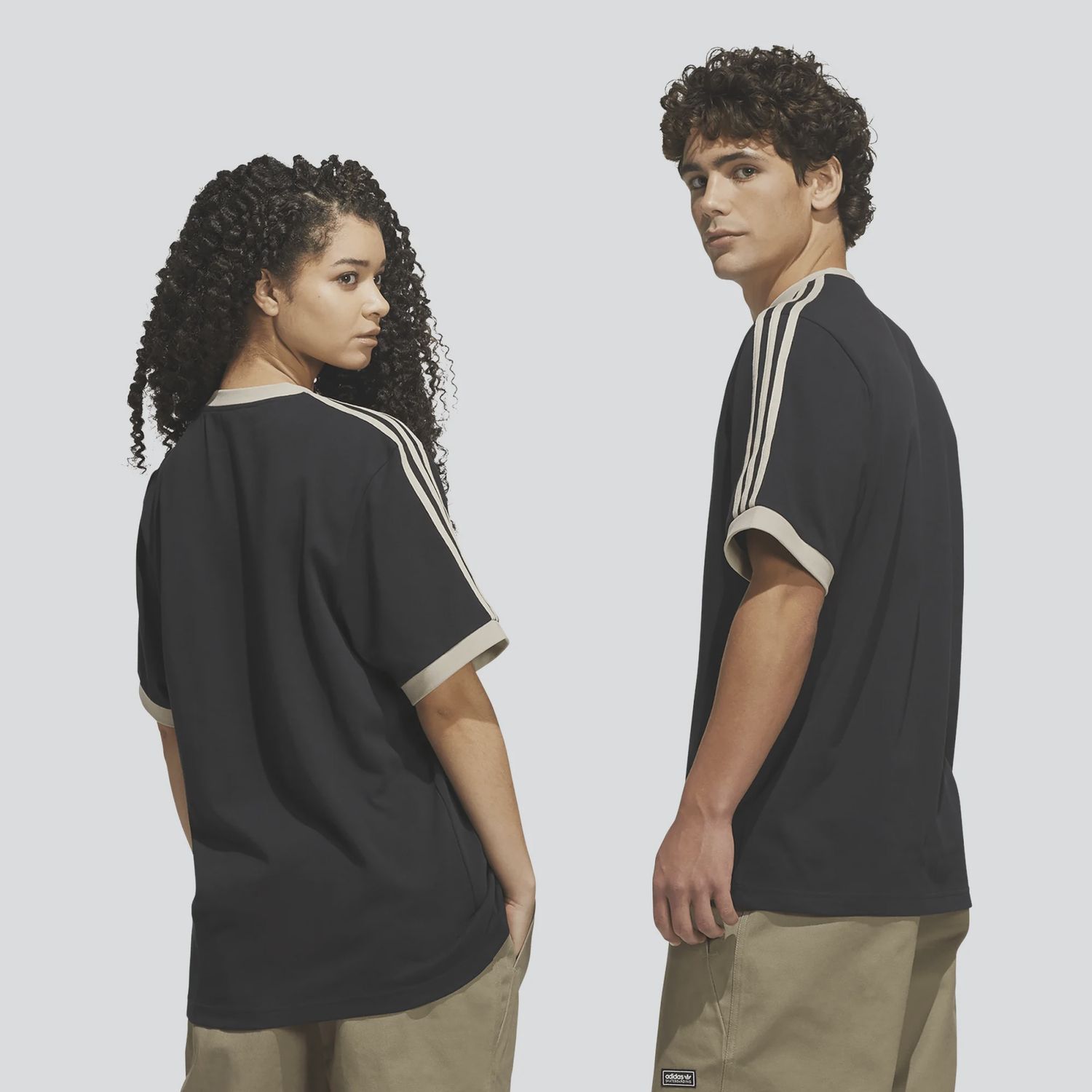 ADIDAS UNISEX FSBS RINGER SS TEE - BLACK/KHAKI THREE