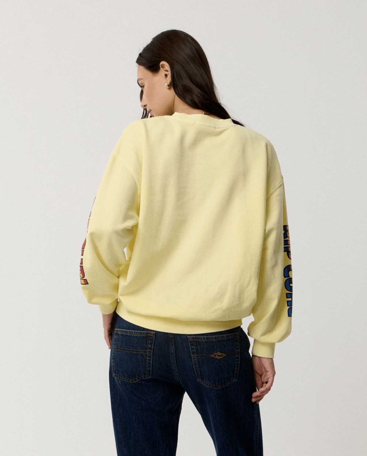 RIP CURL WOMENS SG HERITAGE OVERSIZED FLEECE - SOFT YELLOW