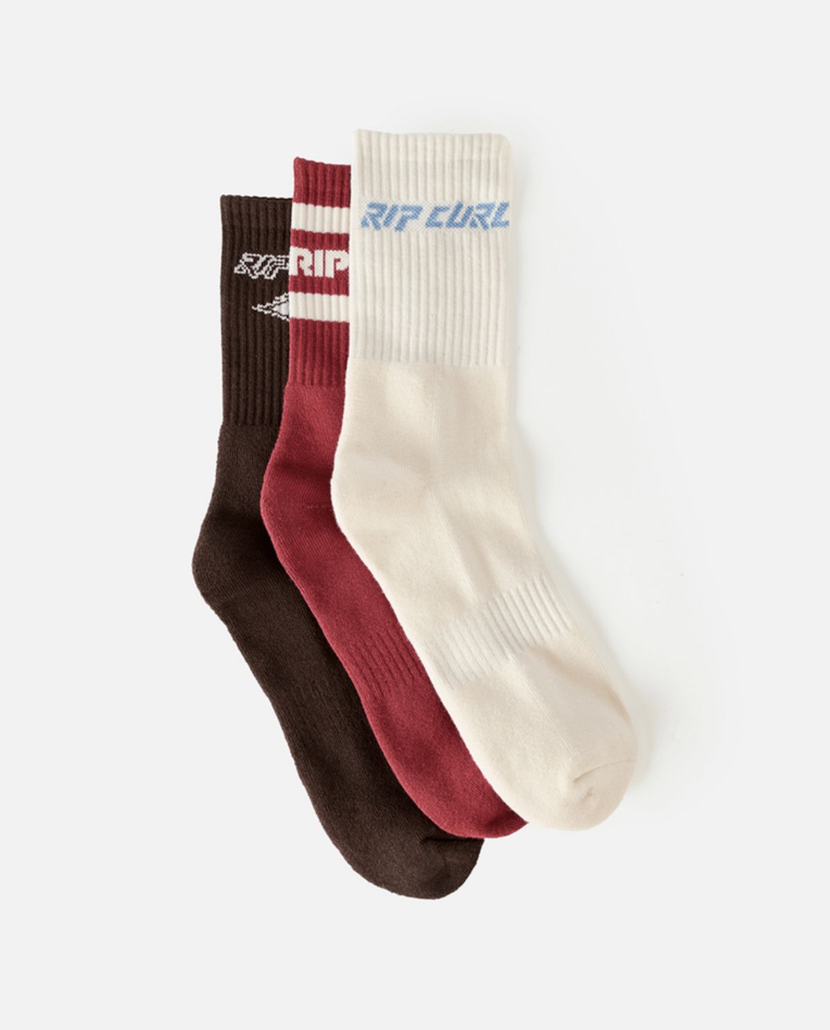 RIP CURL WOMENS ICONS OF SURF SOCK 3-PK - MAROON