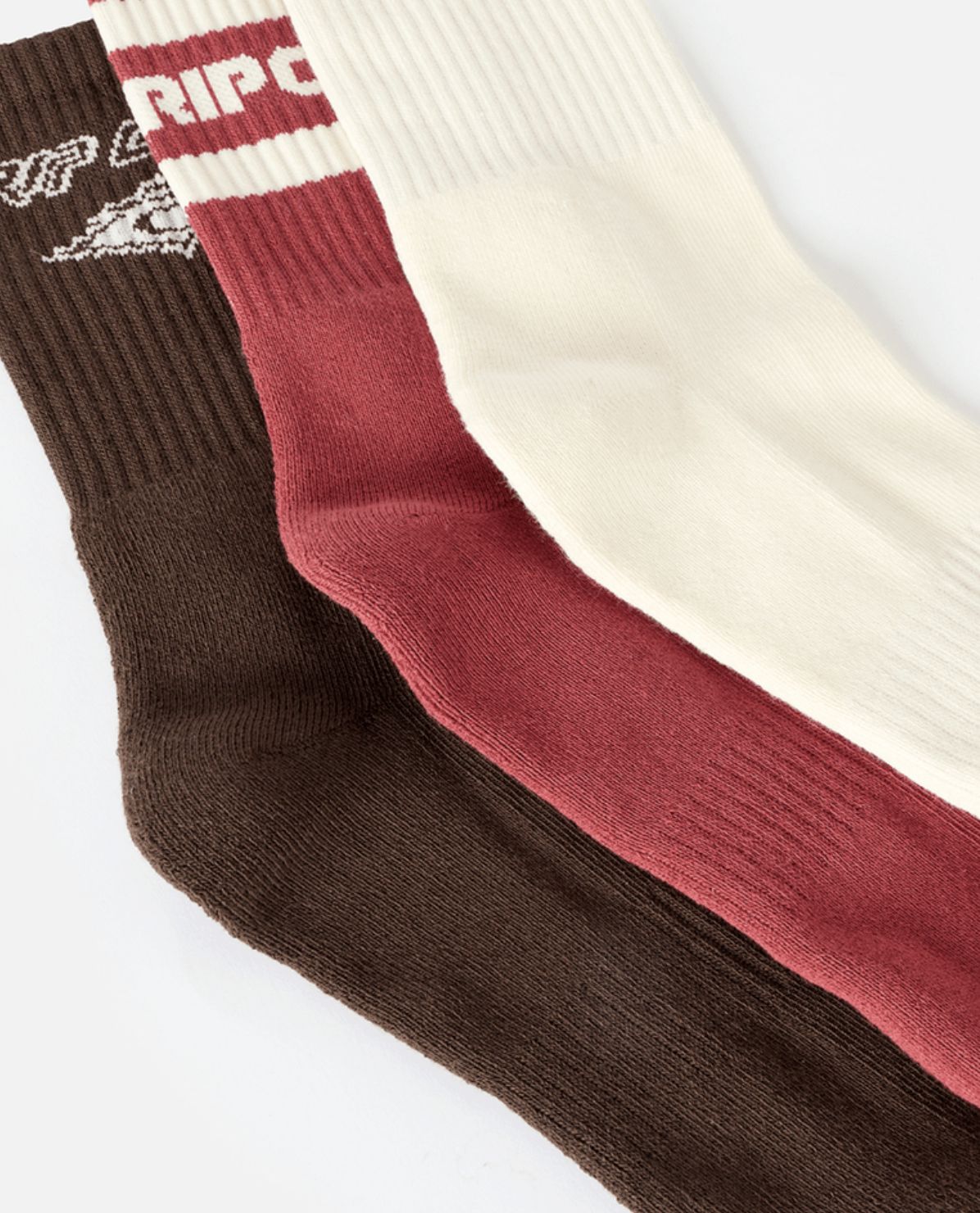 RIP CURL WOMENS ICONS OF SURF SOCK 3-PK - MAROON