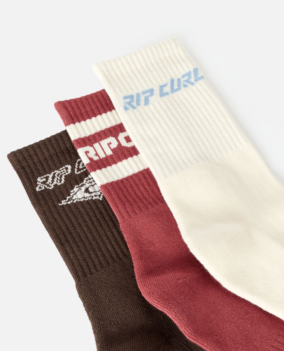 RIP CURL WOMENS ICONS OF SURF SOCK 3-PK - MAROON