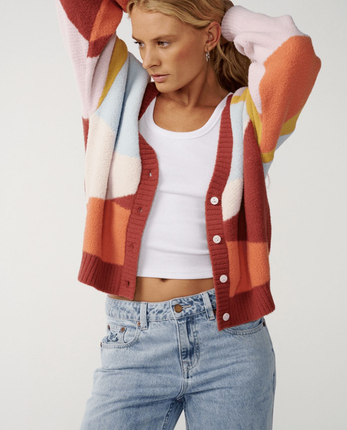 RIP CURL WOMENS SURF REVIVAL JACQUARD CARDI - MULTICO