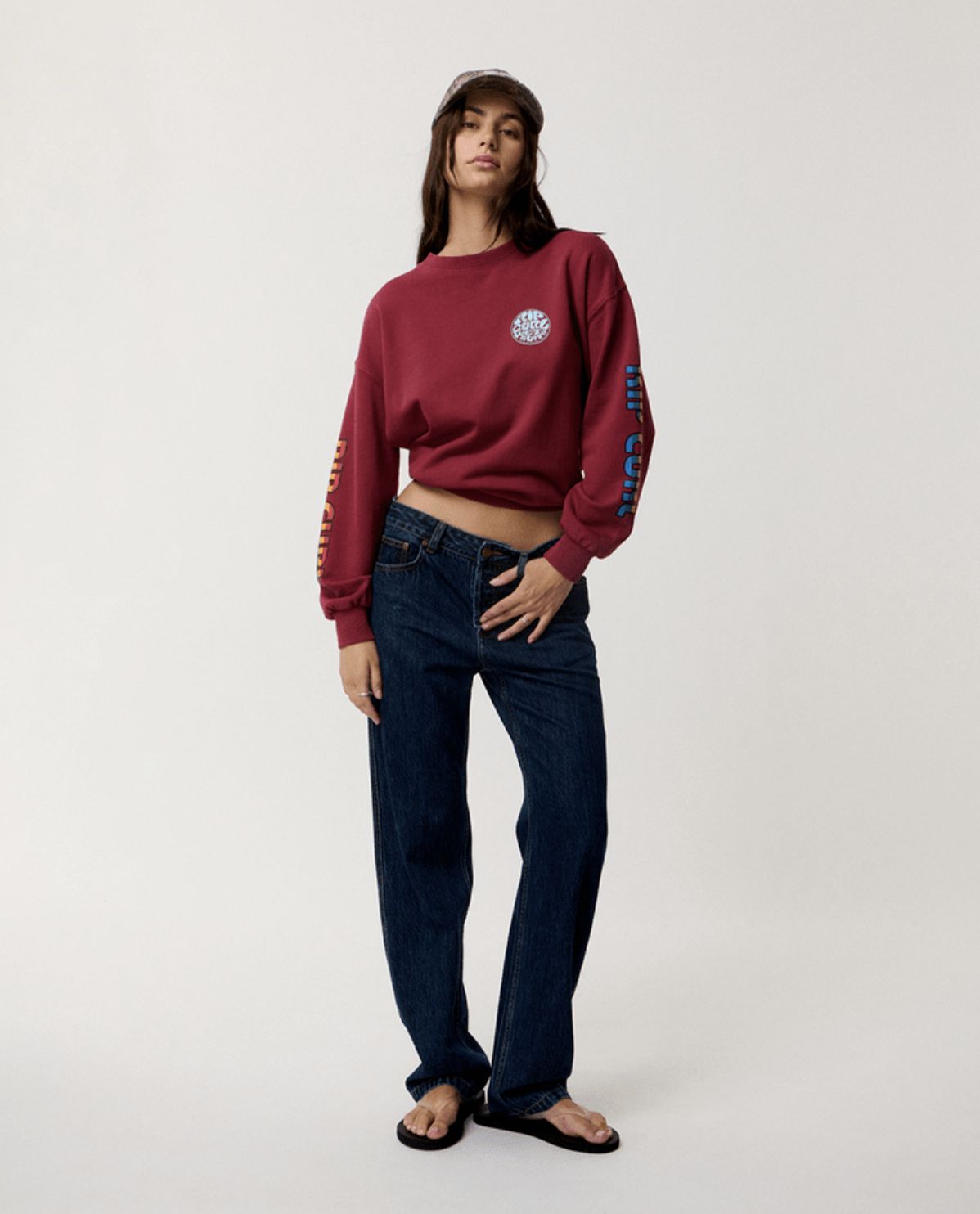 RIP CURL WOMENS SG HERITAGE OVERSIZED FLEECE - PLUM