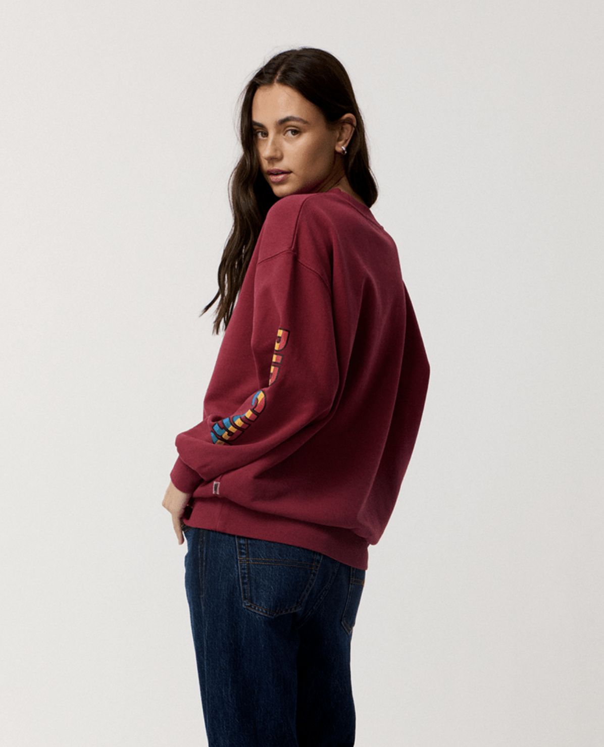RIP CURL WOMENS SG HERITAGE OVERSIZED FLEECE - PLUM