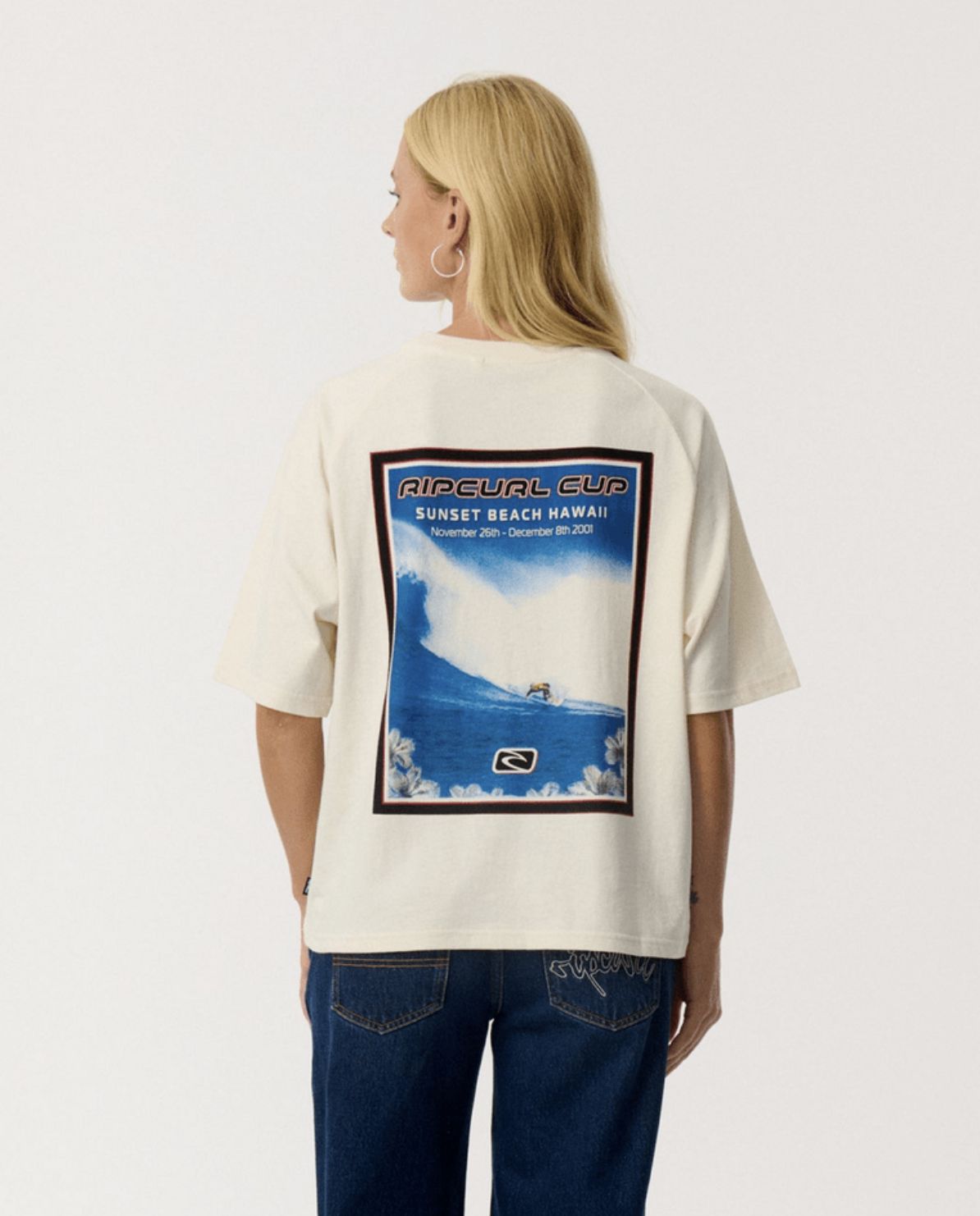 RIP CURL WOMENS SUNSET BEACH RAGLAN BOXY SS TEE - BONE