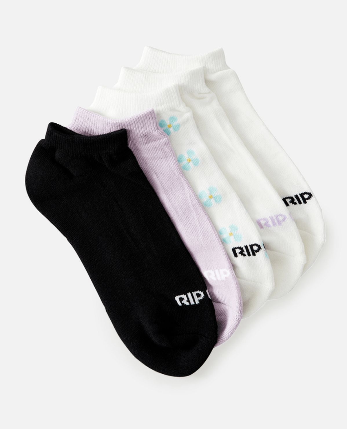 RIP CURL WOMENS ANKLE SOCK 5-PK - MULTICO