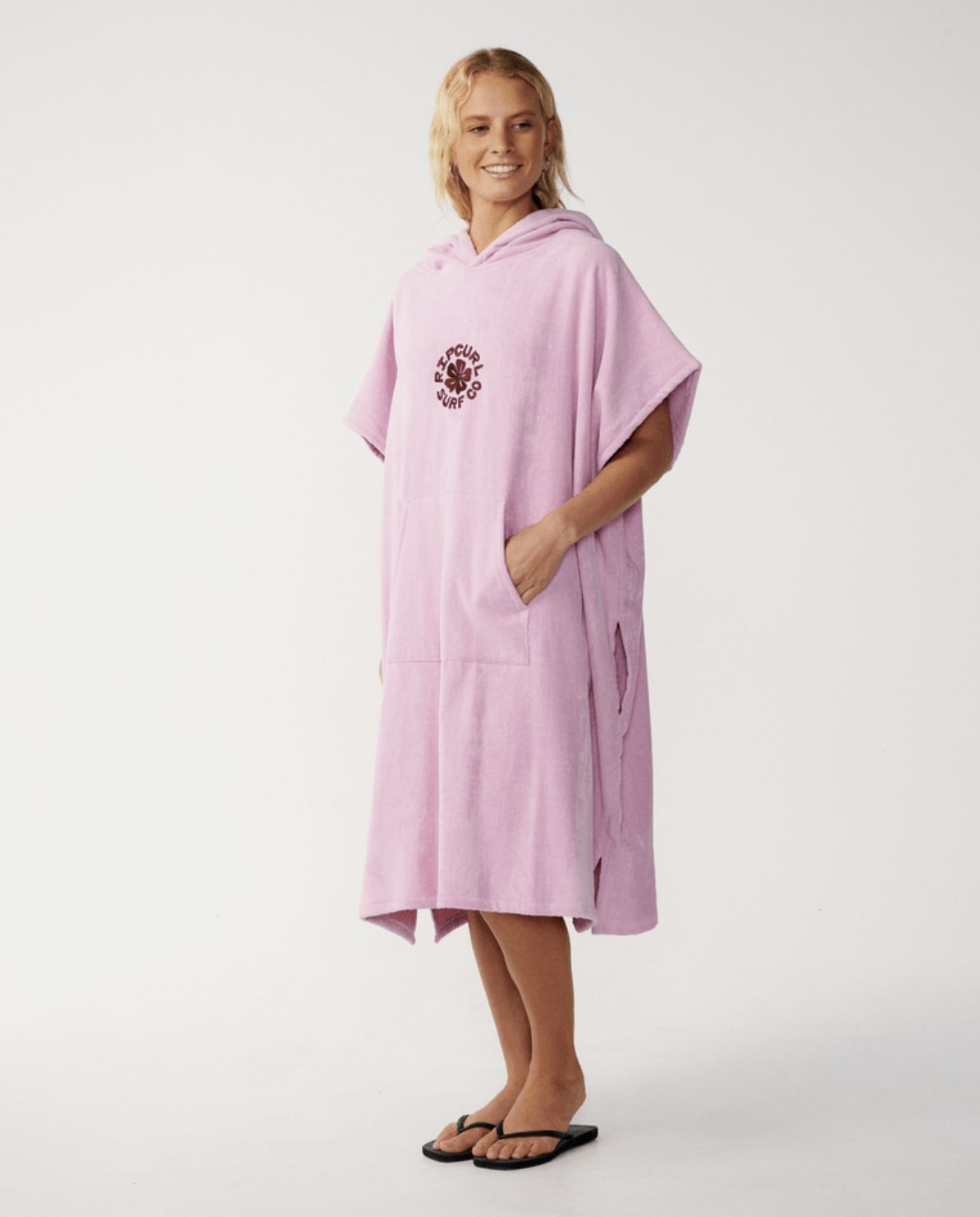 RIP CURL WOMENS ICON HOODED TOWEL - MAUVE