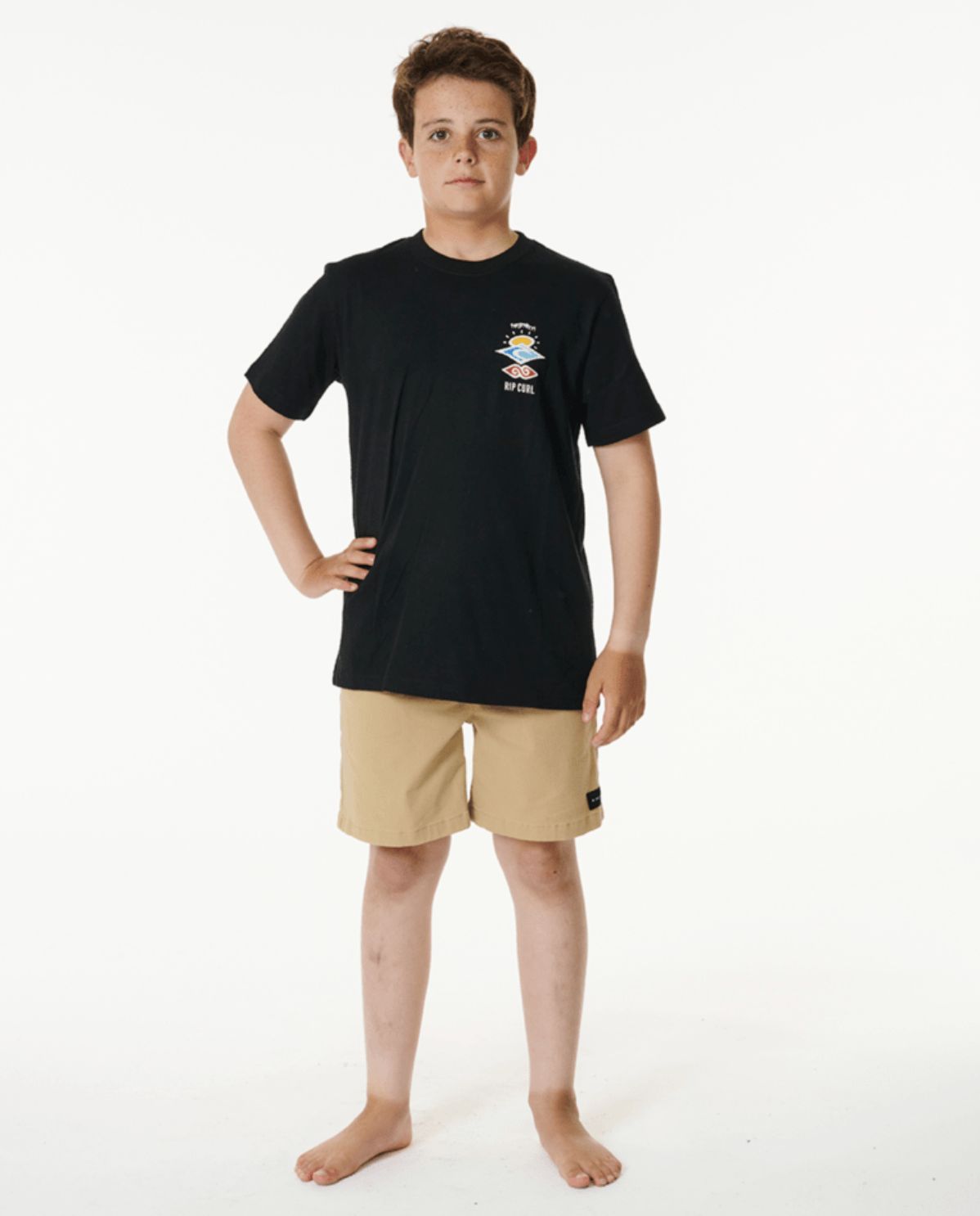 RIP CURL TEEN BOYS SEARCH ICON SS TEE - BLACK