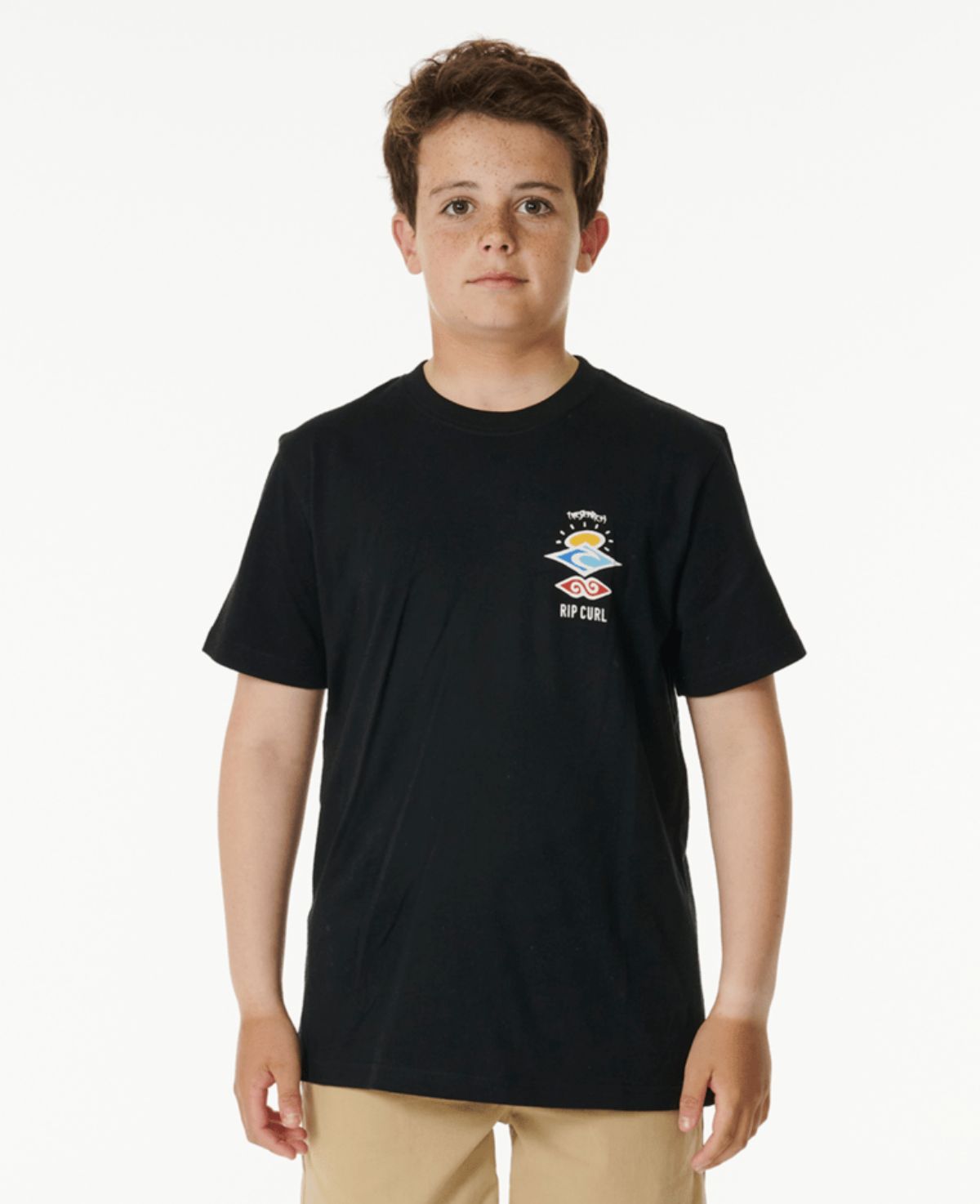 RIP CURL TEEN BOYS SEARCH ICON SS TEE - BLACK