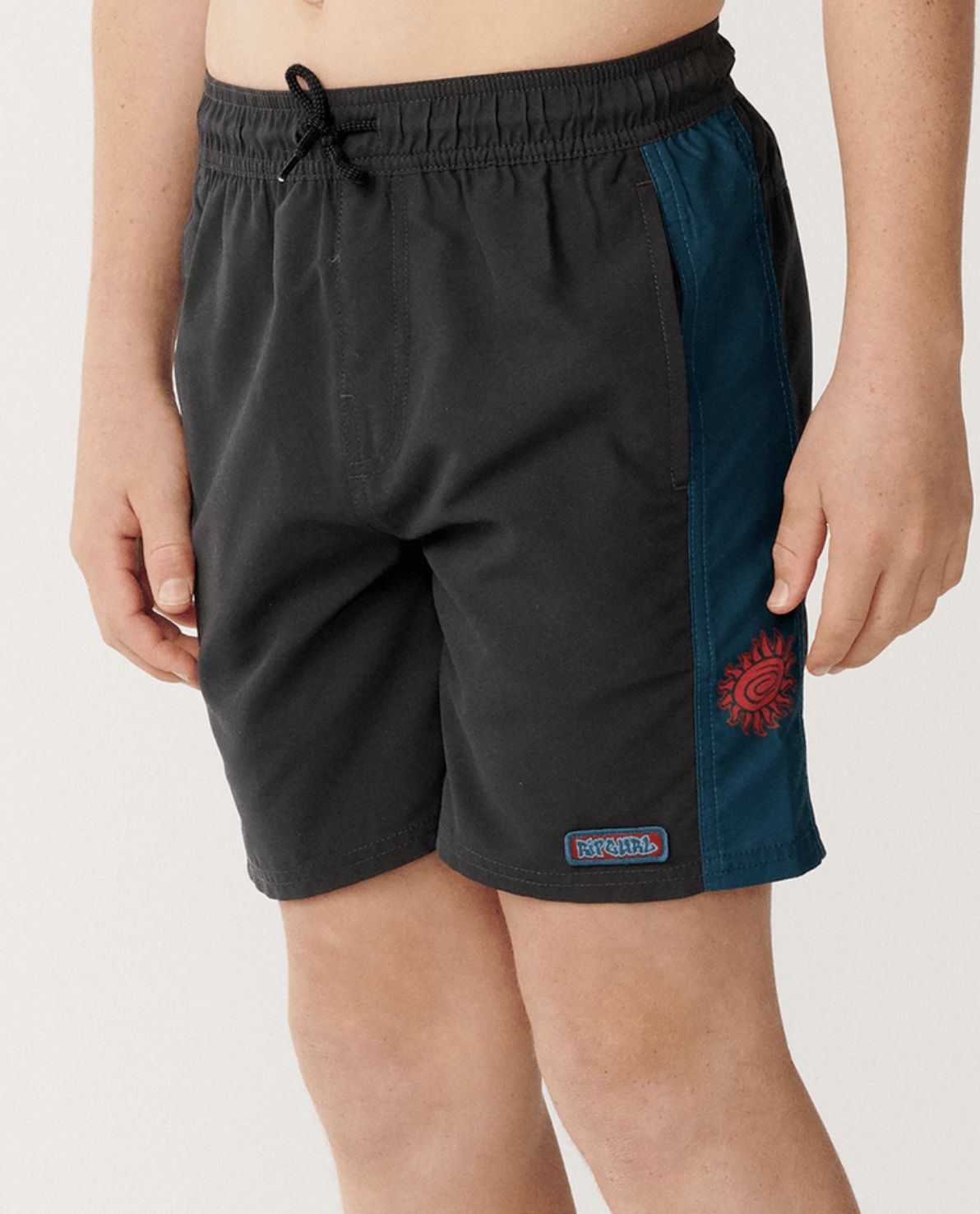 RIP CURL TEEN BOYS SURF SHACK PANEL VOLLEY - WASHED BLACK
