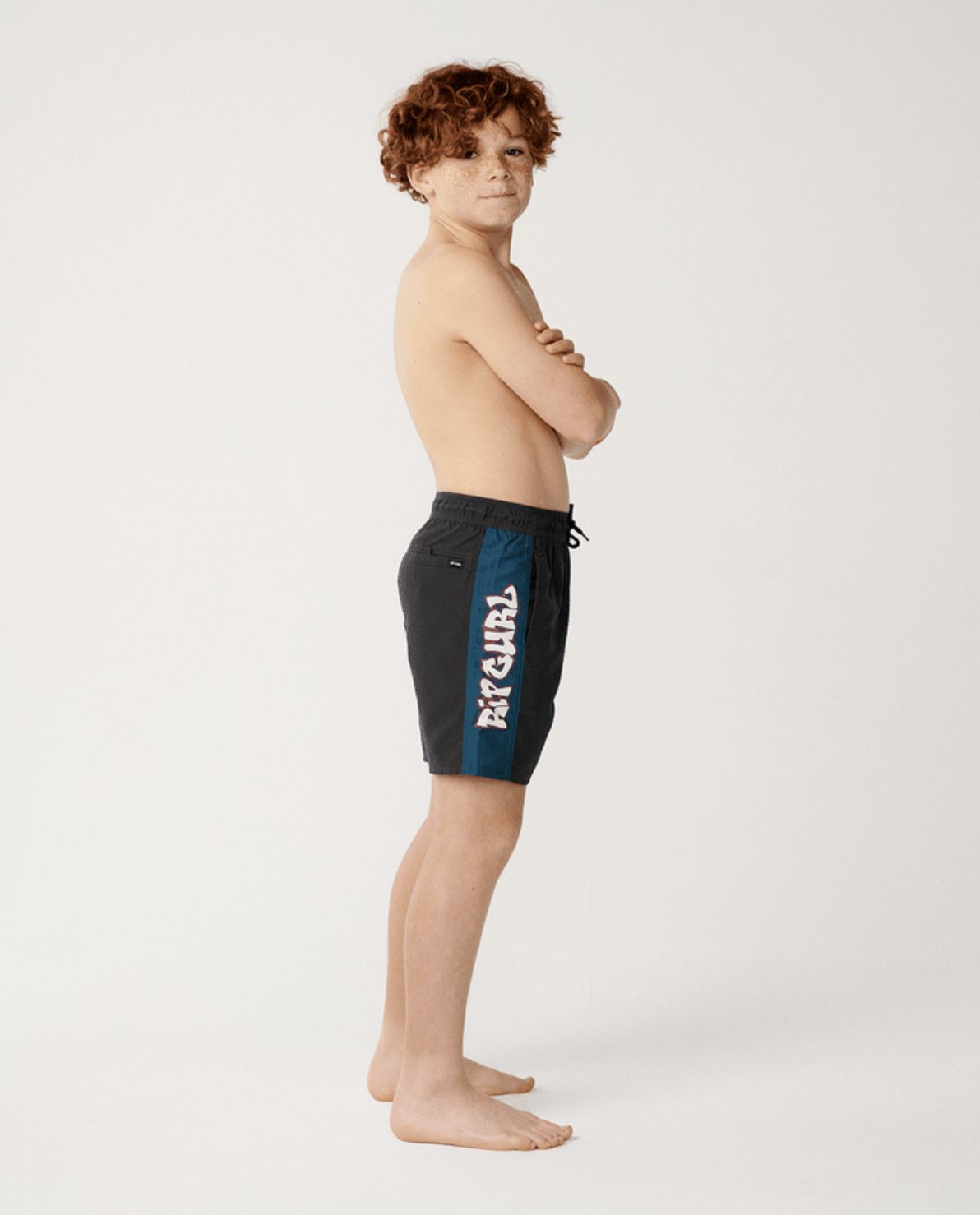 RIP CURL TEEN BOYS SURF SHACK PANEL VOLLEY - WASHED BLACK