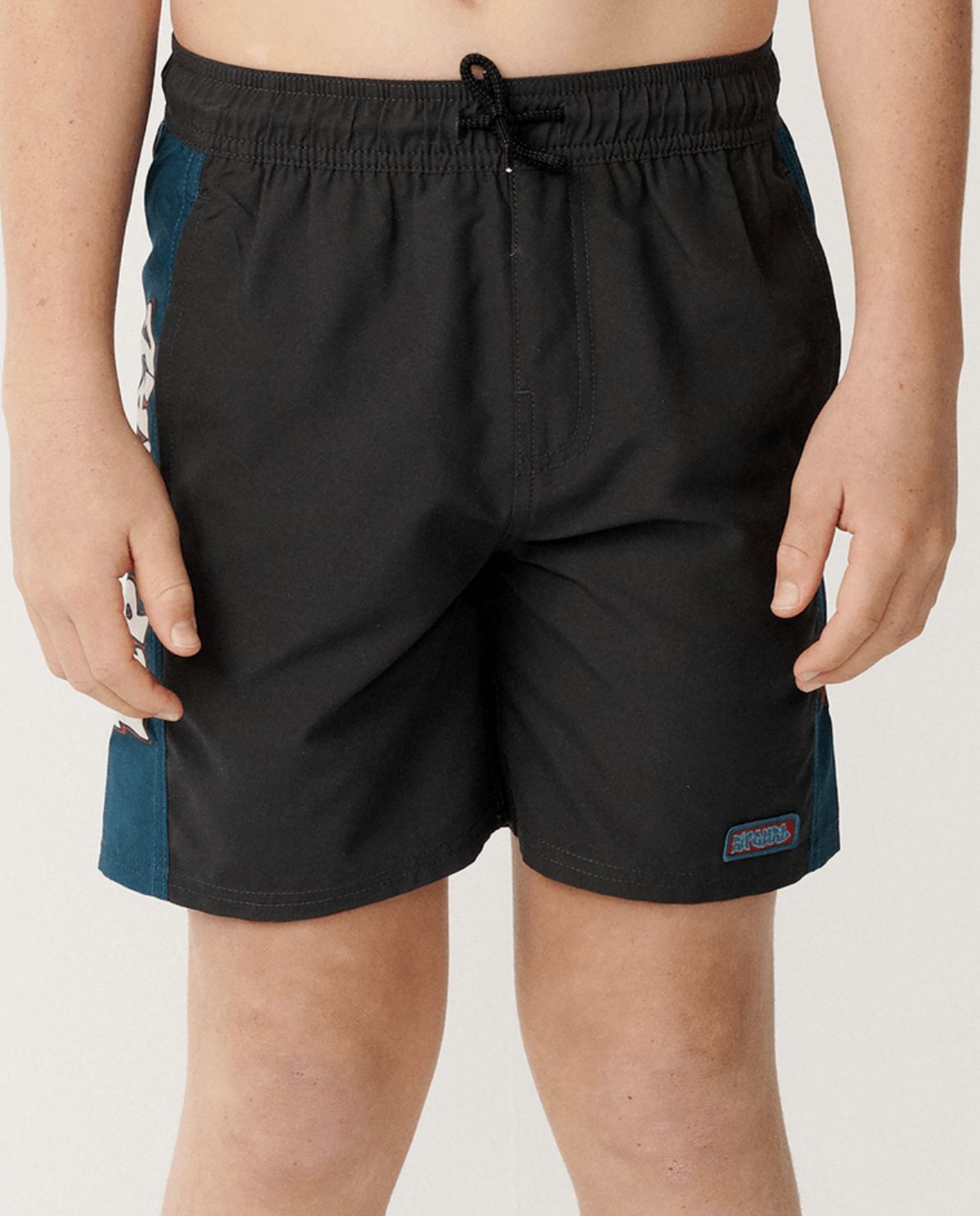 RIP CURL TEEN BOYS SURF SHACK PANEL VOLLEY - WASHED BLACK