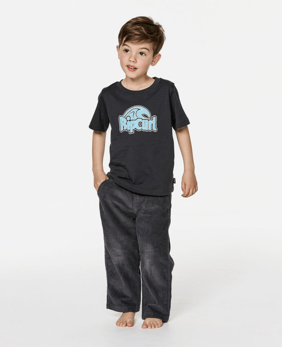 RIP CURL TODDLER BOYS PADDLE OUT LWA SS TEE - WASHED BLACK