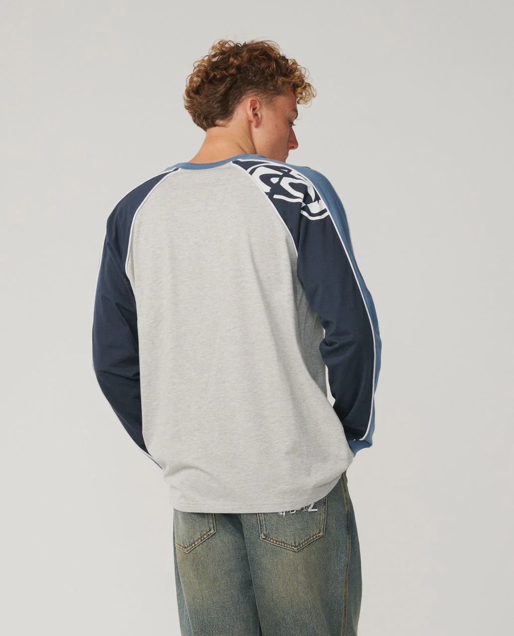 RIP CURL MENS ARCHIVE SANDMAN PANEL LS TEE - GREY MARLE