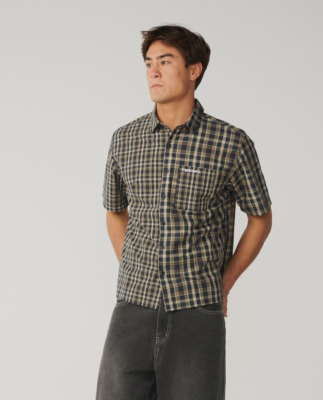 RIP CURL MENS ARCHIVE MIX UP S/S SHIRT - DARK NAVY