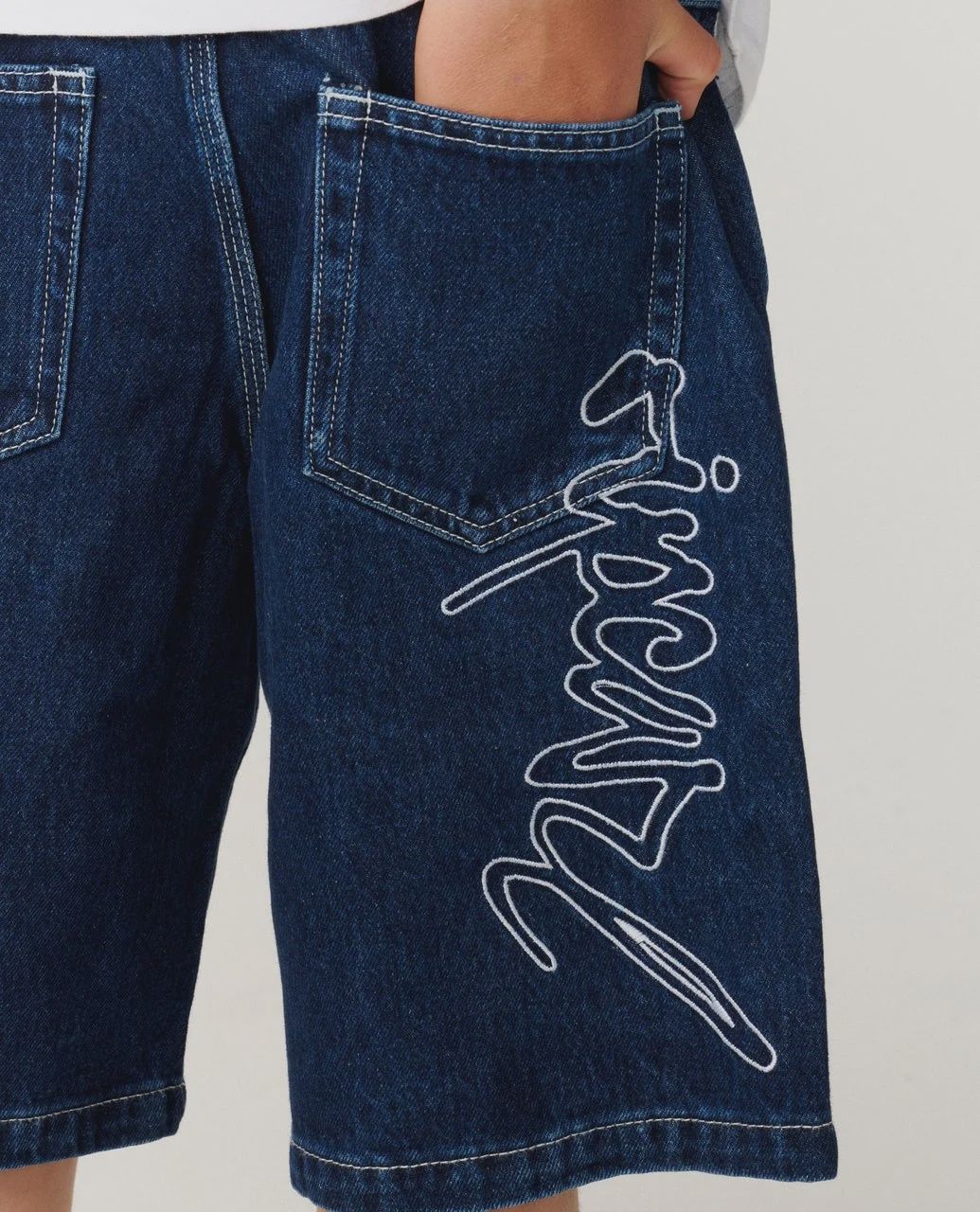 RIP CURL TEEN BOYS MEDINA SCRIPT DENIM WALKSHORT - TRUE INDIGO