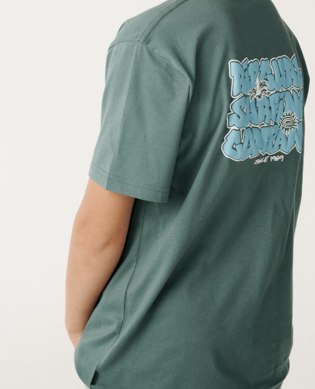 RIP CURL TEEN BOYS SURF SHACK SS TEE - MUTED GREEN