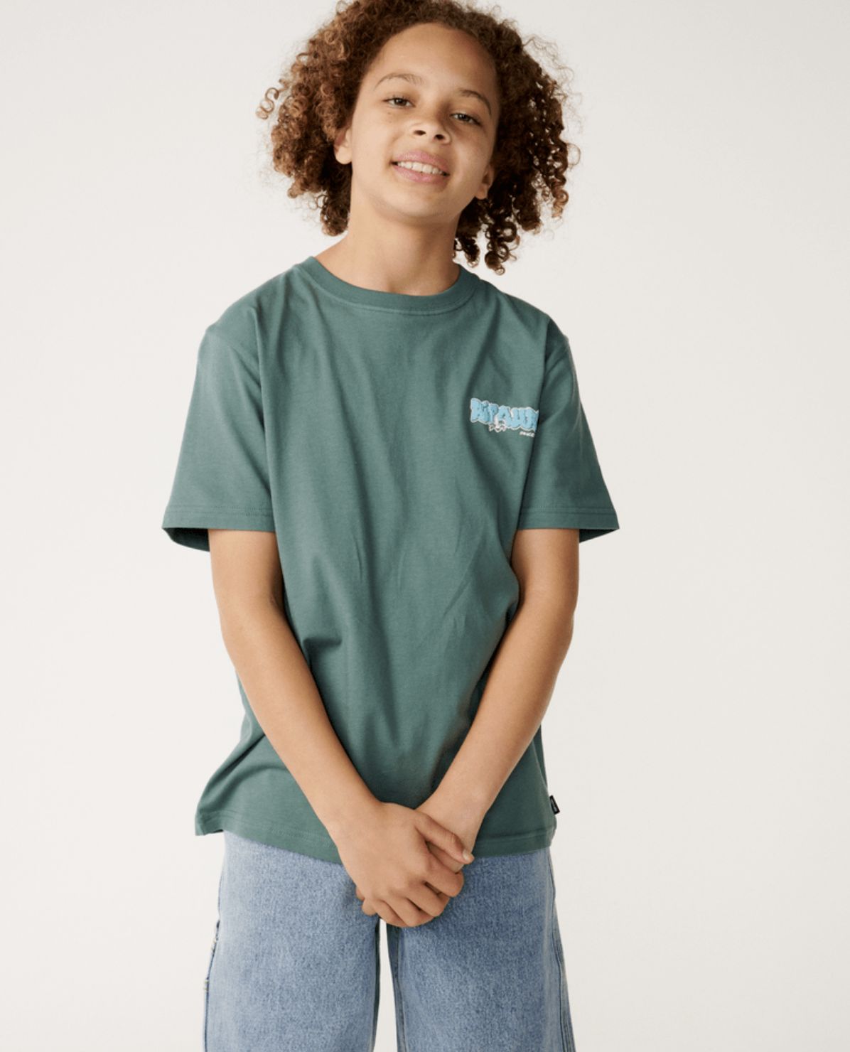 RIP CURL TEEN BOYS SURF SHACK SS TEE - MUTED GREEN