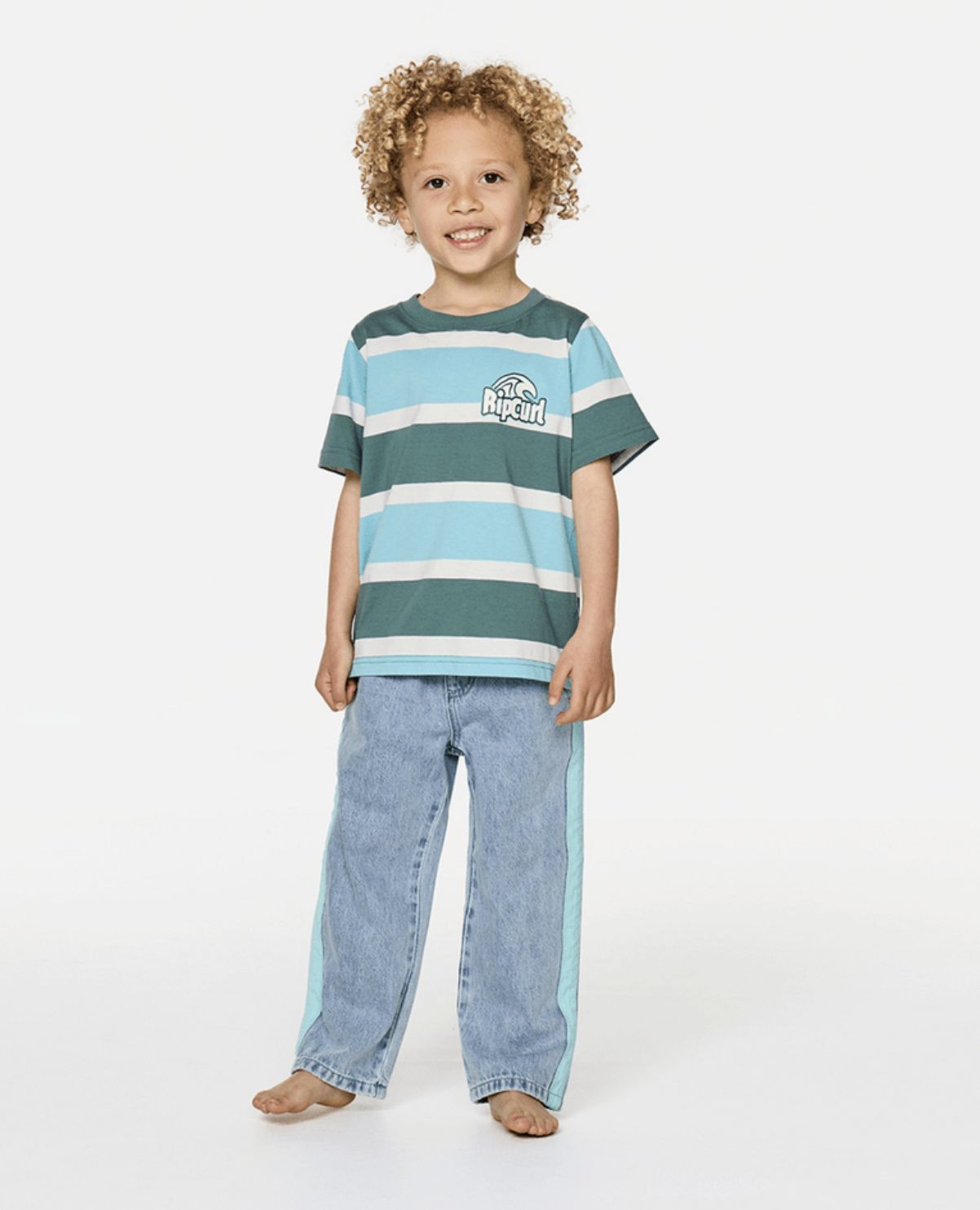 RIP CURL TODDLER BOYS PADDLE OUT STRIPE SS TEE - WAVE POOL